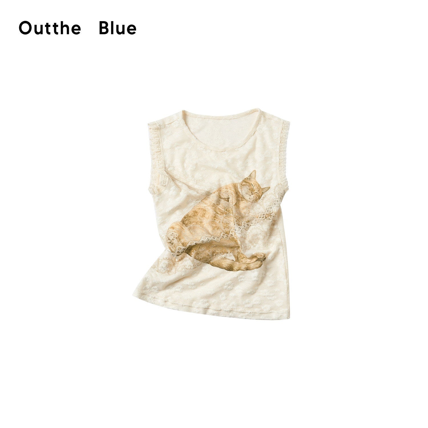 OuttheBlue_Pearl_White_Cat_Print_Round_Neck_Slim_Fit_Women&