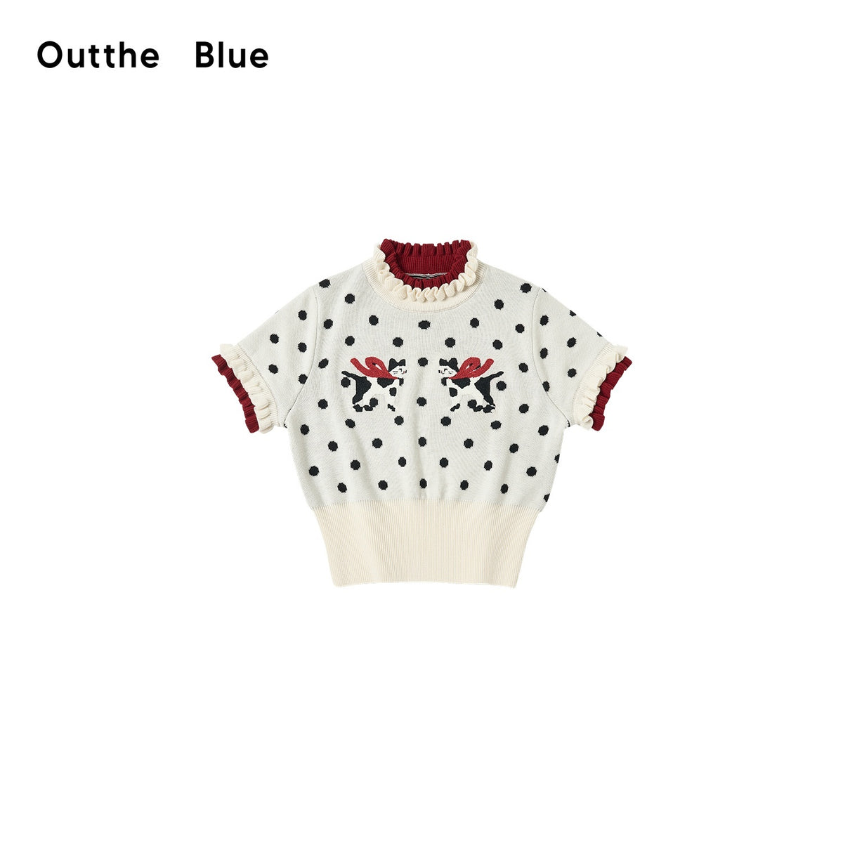 OuttheBlue_Polka_Dot_Cat_Towel_Embroidery_Colorblock_Women&