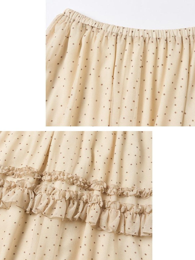 OuttheBlue Ruffle High Waist A Line Loose Boho Printed Polyester Women Maxi Skirts