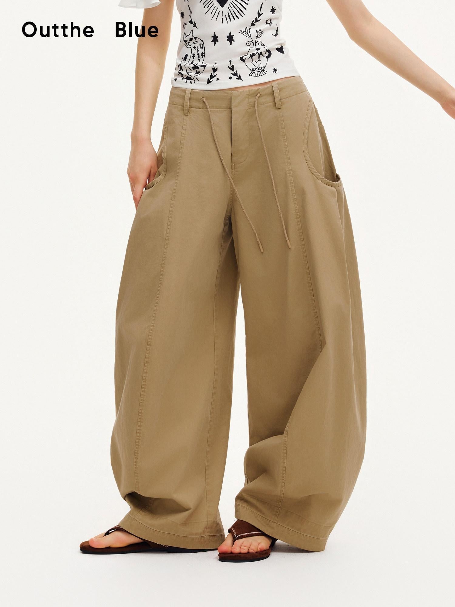 OuttheBlue Sand Dune Large Pockets Pleated Washed Women&