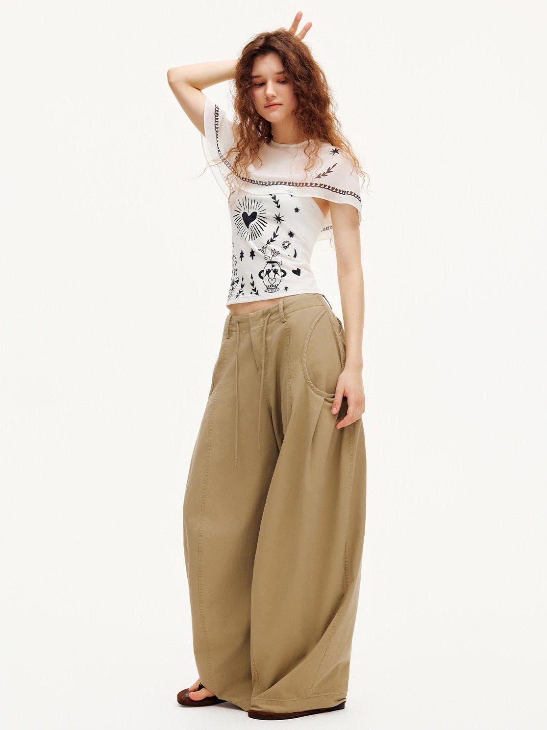 OuttheBlue Sand Dune Large Pockets Pleated Washed Women&