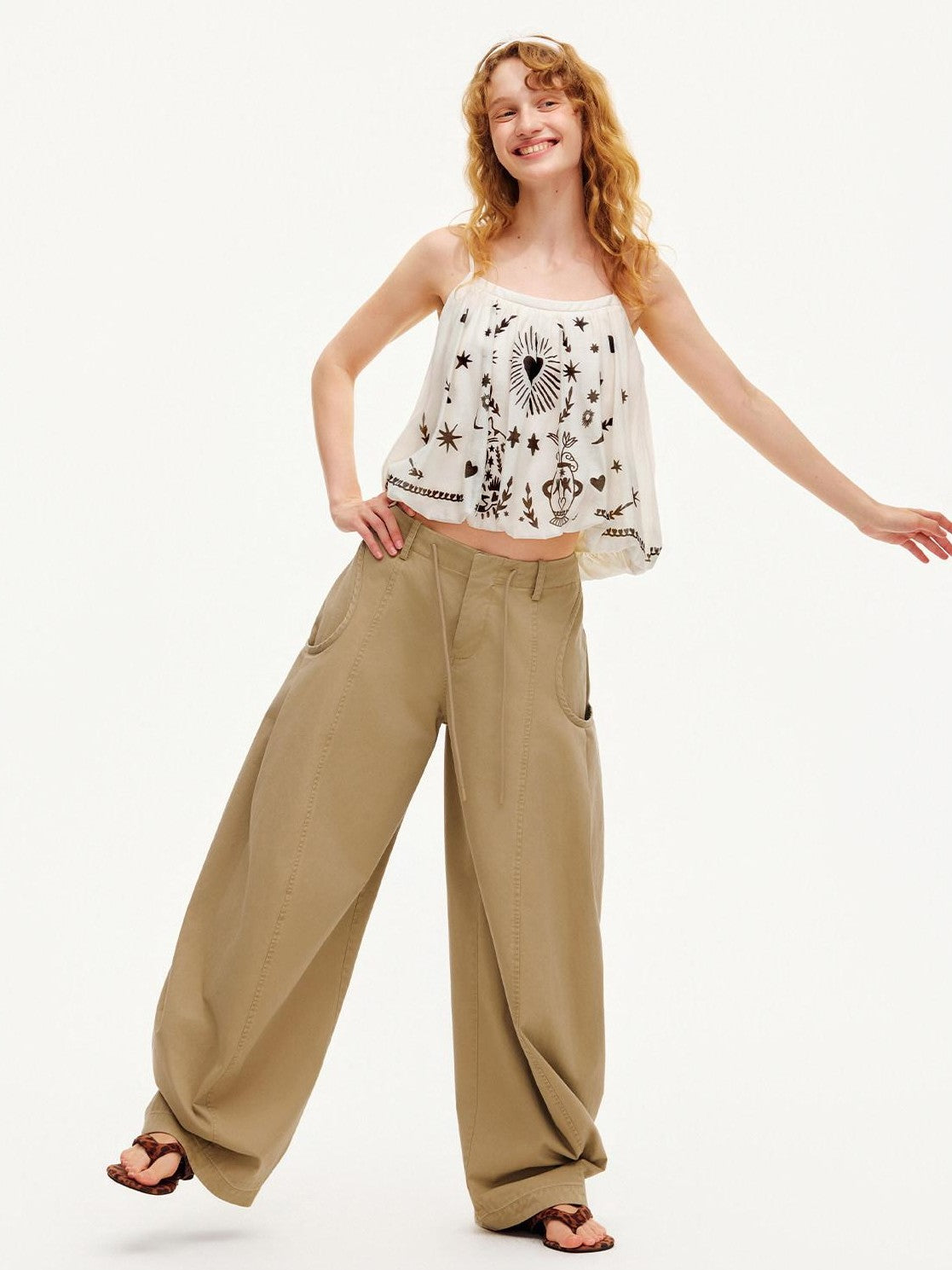 OuttheBlue Sand Dune Large Pockets Pleated Washed Women&