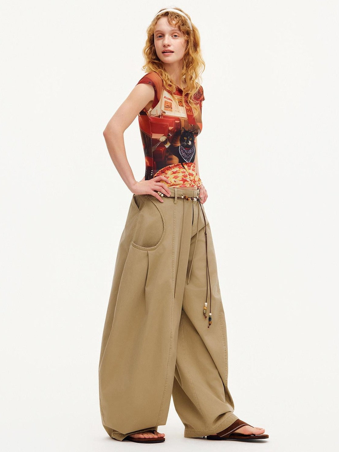 OuttheBlue Sand Dune Large Pockets Pleated Washed Women&