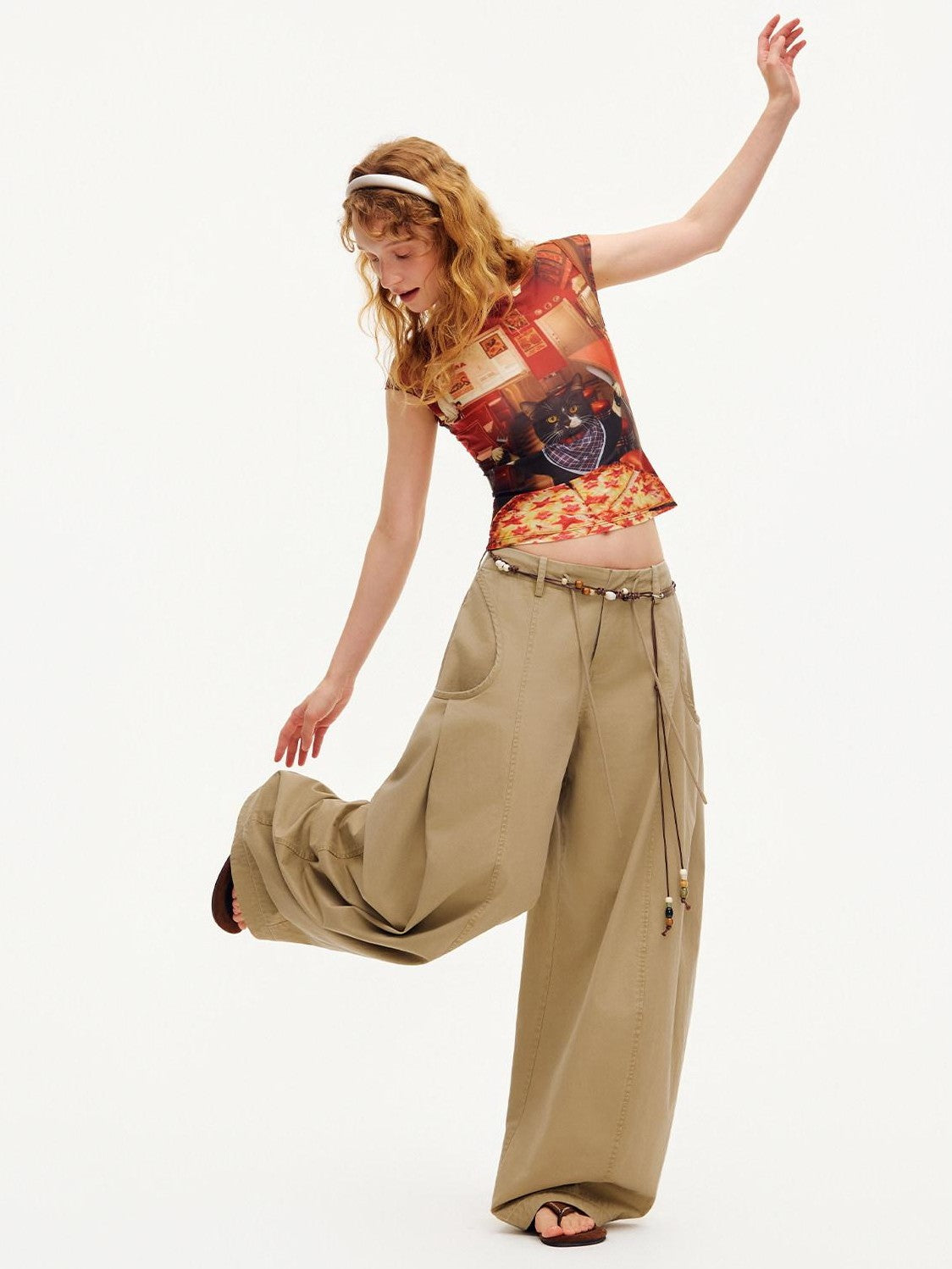 OuttheBlue Sand Dune Large Pockets Pleated Washed Women&