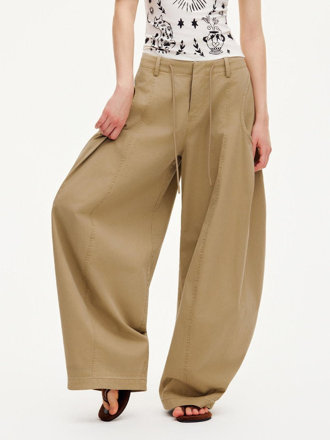 OuttheBlue Sand Dune Large Pockets Pleated Washed Women&