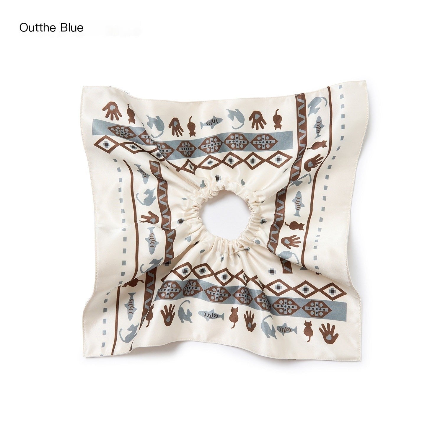 OuttheBlue Soft Fabric Animal Print Square Bow For Women Brown Beige Hair Accessories