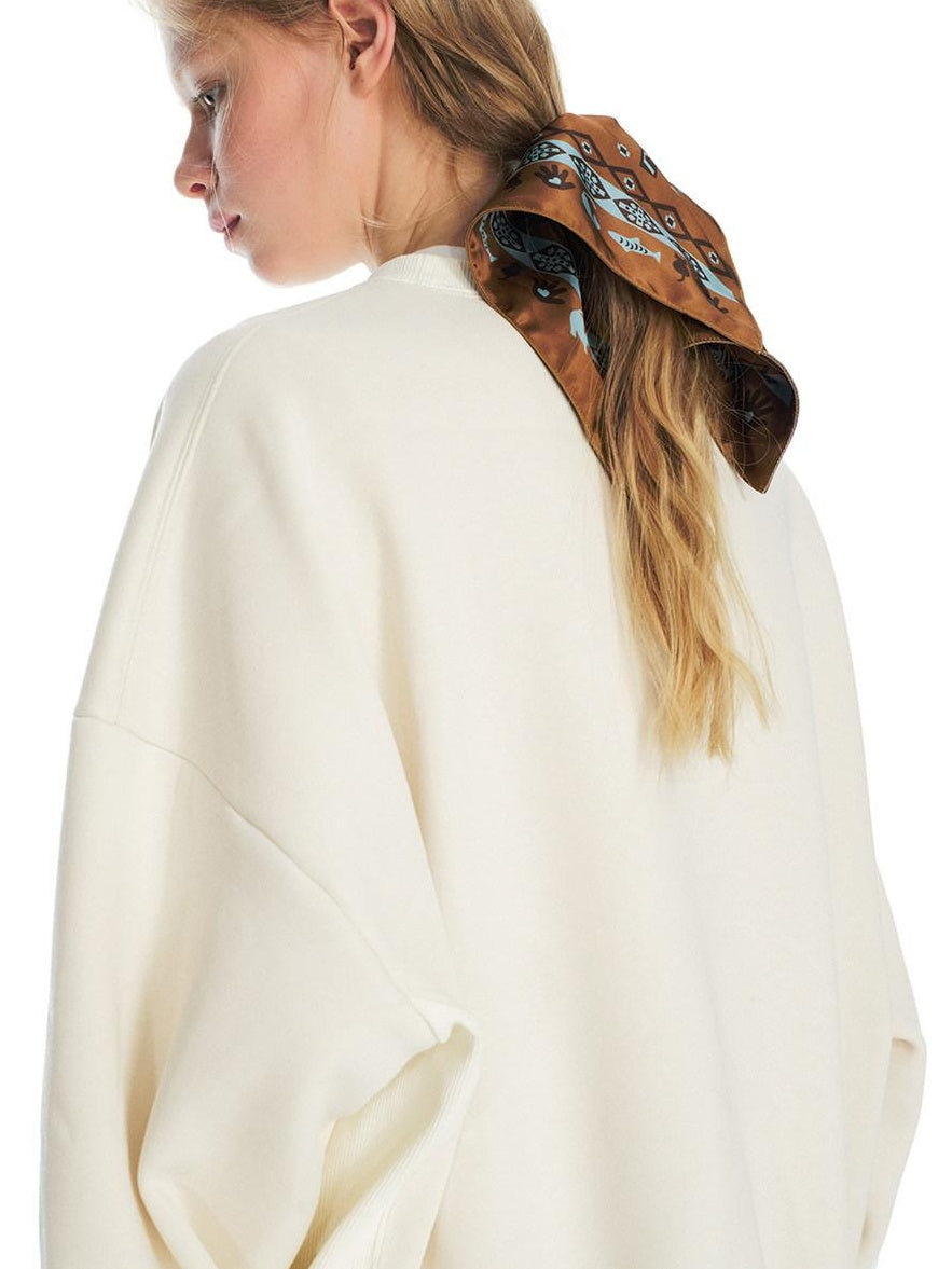 OuttheBlue Soft Fabric Animal Print Square Bow For Women Brown Beige Hair Accessories