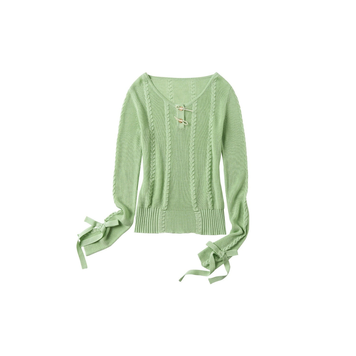 OuttheBlue Soft Lyocell Blend Casual Loose Bow Women Pullover Round Neck Knitwear