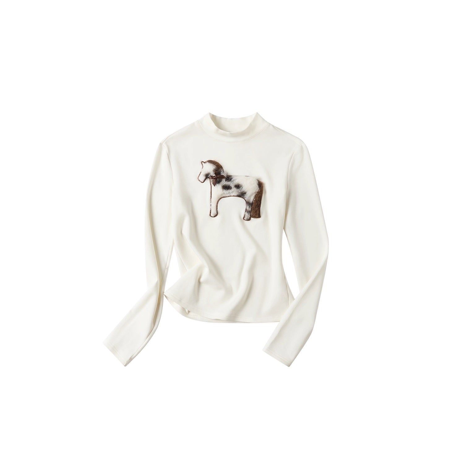 OuttheBlue_Stretch_Cotton_Blend_Slim_Long_Sleeve_Half_High_Neck_Patch_Animal_Print_T-Shirt_MISSTT