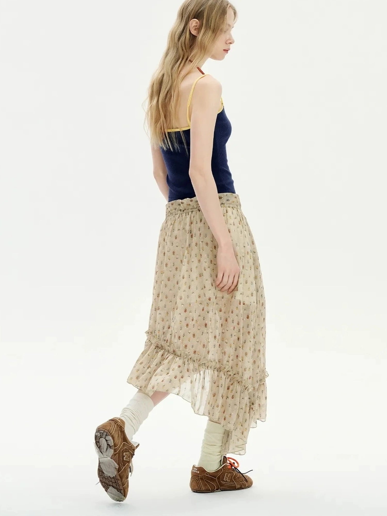 OuttheBlue Summer Two Tone Layered Halter Neck Tank