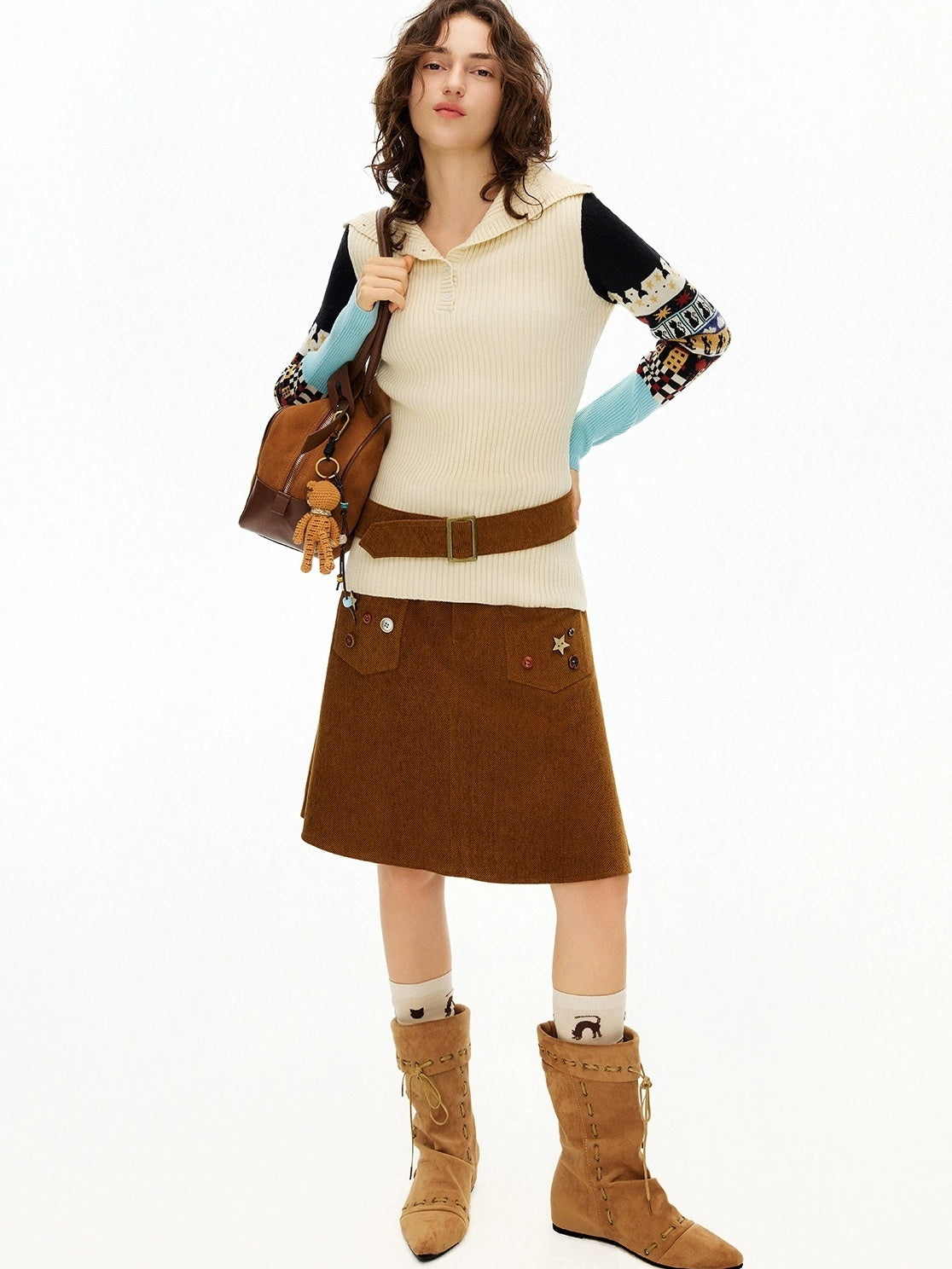 OuttheBlue Thermal Warm Slim Fit Long Sleeve Commuter Women Ivory Poly Blend T-Shirt