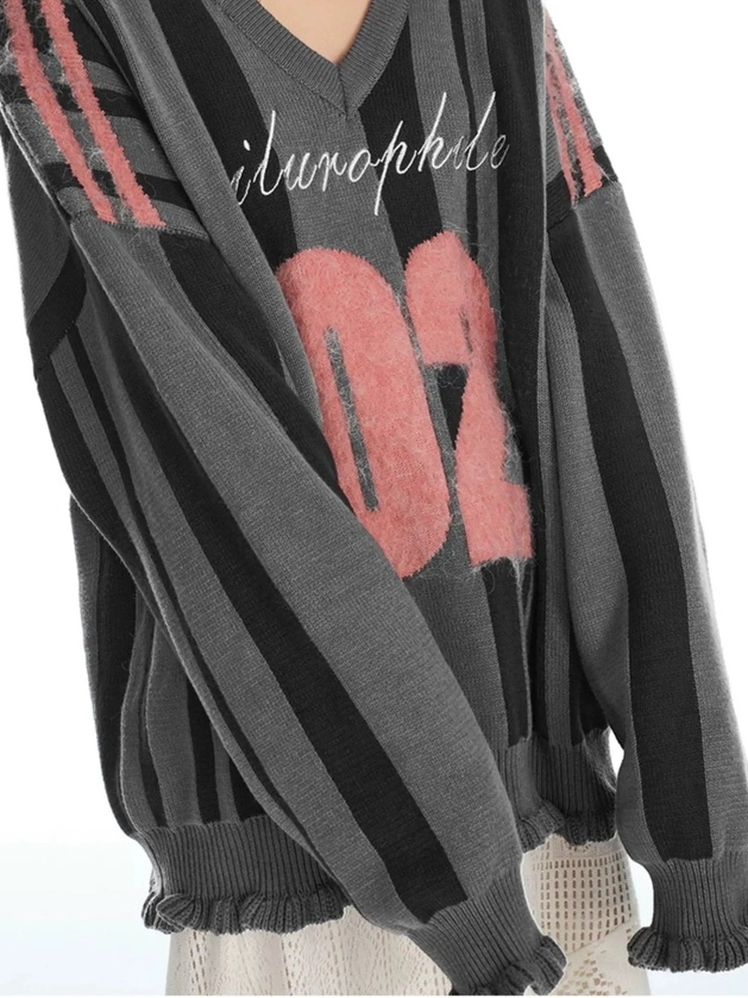 OuttheBlue V-neck Color Block Sweater