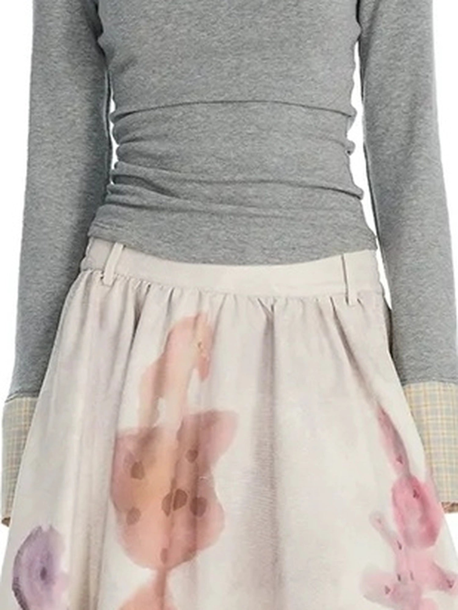 OuttheBlue Vintage Flared Cat Doll Paradise Midi Skirt