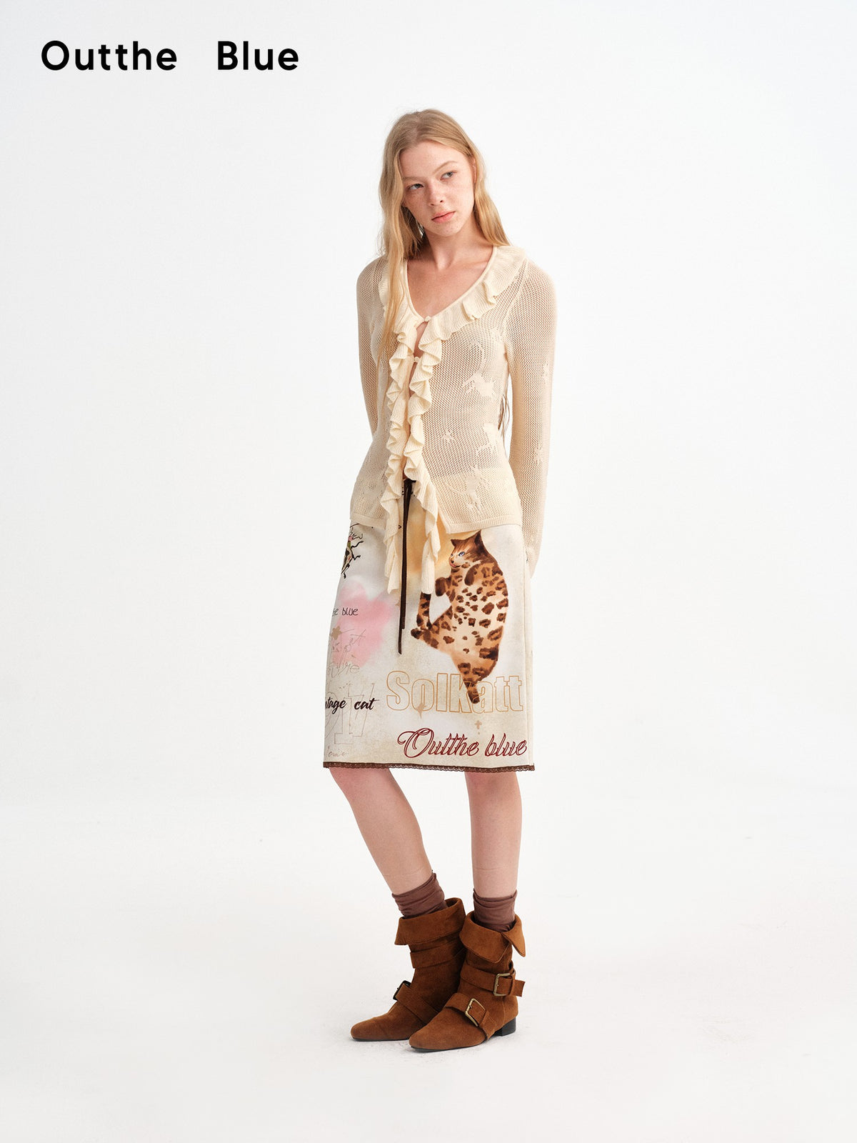 OuttheBlue Vintage Hand Painted Leopard Cat Print Women&