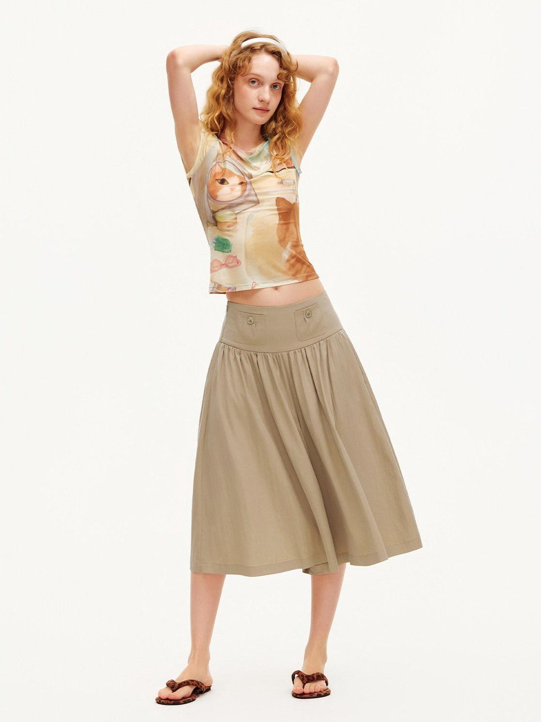 OuttheBlue Vintage Mesh Flutter Sleeve Slim Fit Women&