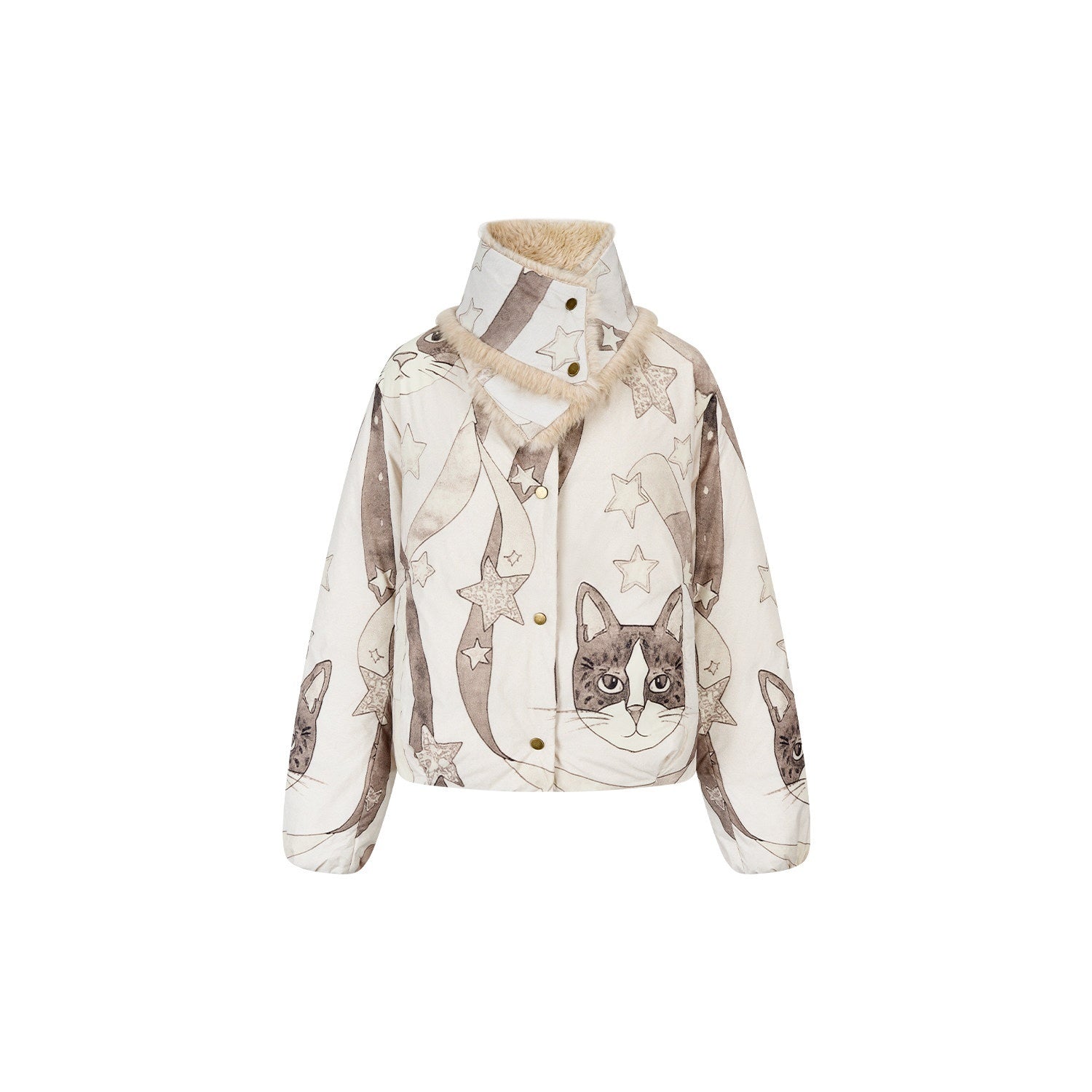 OuttheBlue_Warm_90%_Duck_Down_Short_Cartoon_Print_Commuter_Women_Light_Beige_Down_Jackets_MISSTT