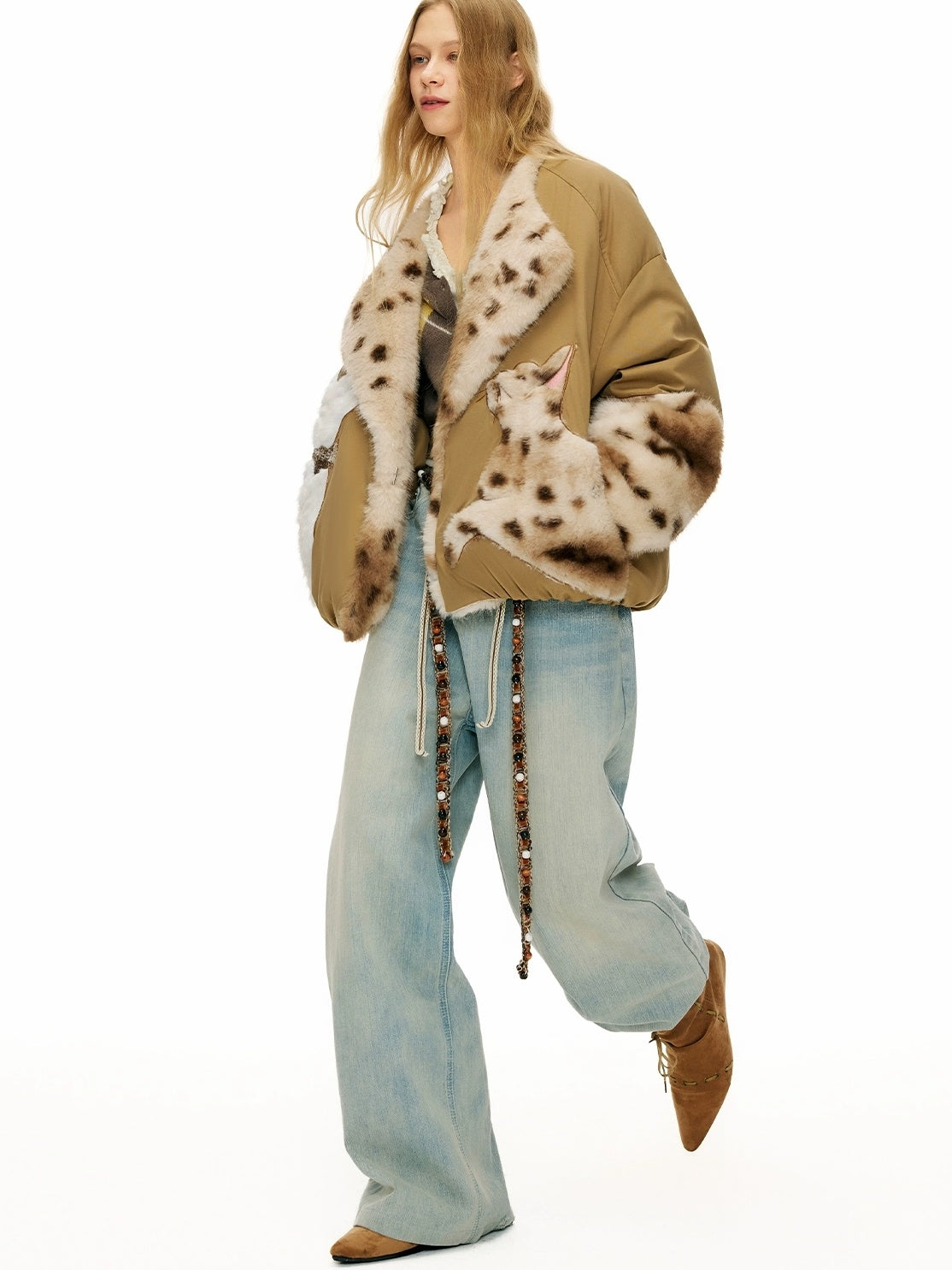 OuttheBlue Warm 90 Percent White Duck Down Casual Khaki No Hood Women Down Jacket