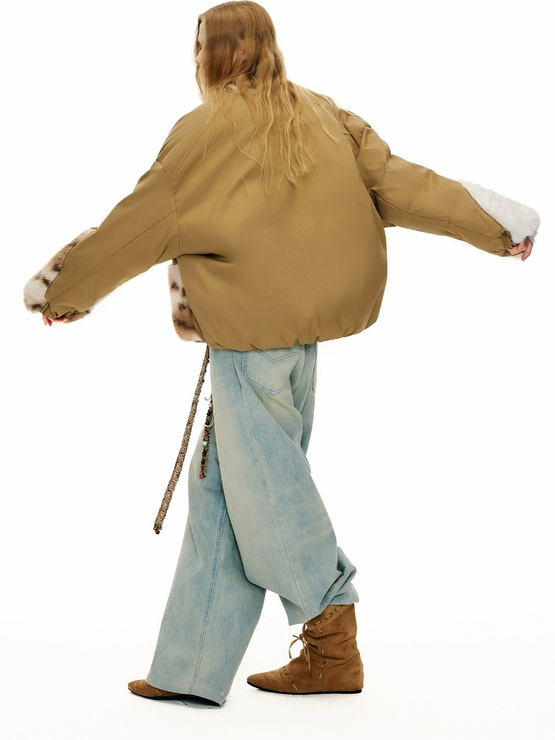 OuttheBlue Warm 90 Percent White Duck Down Casual Khaki No Hood Women Down Jacket