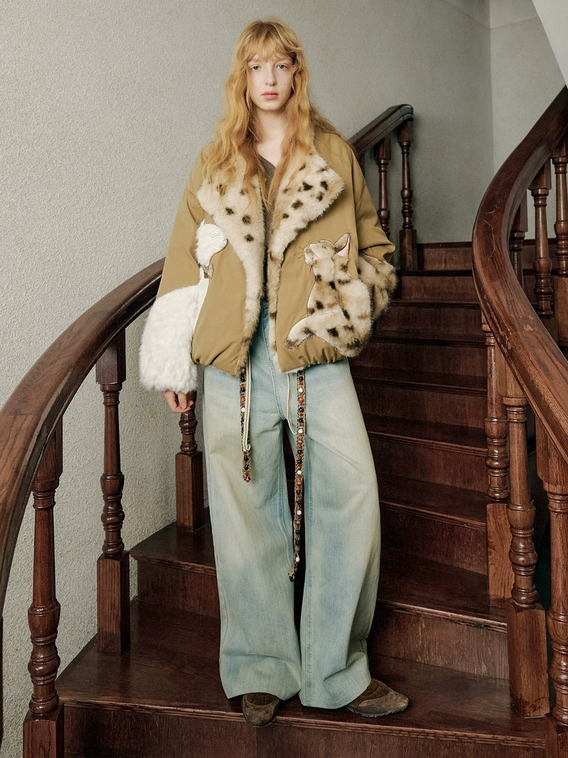 OuttheBlue Warm 90 Percent White Duck Down Casual Khaki No Hood Women Down Jacket