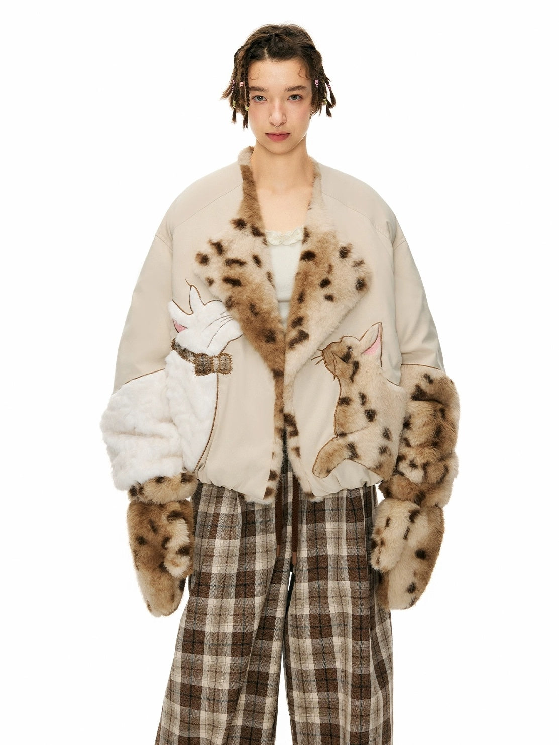 OuttheBlue Warm Thick Polyester Full Coverage Mitten Unisex Ski Leopard Gloves Accessories