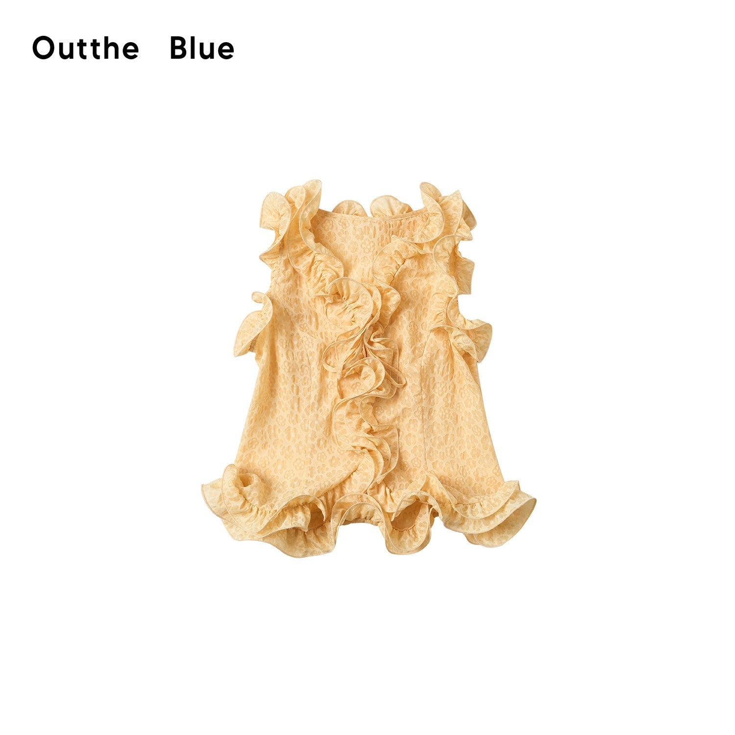 OuttheBlue_Warm_Yellow_Ruffle_Edge_V-neck_Slimming_Cropped_Women&
