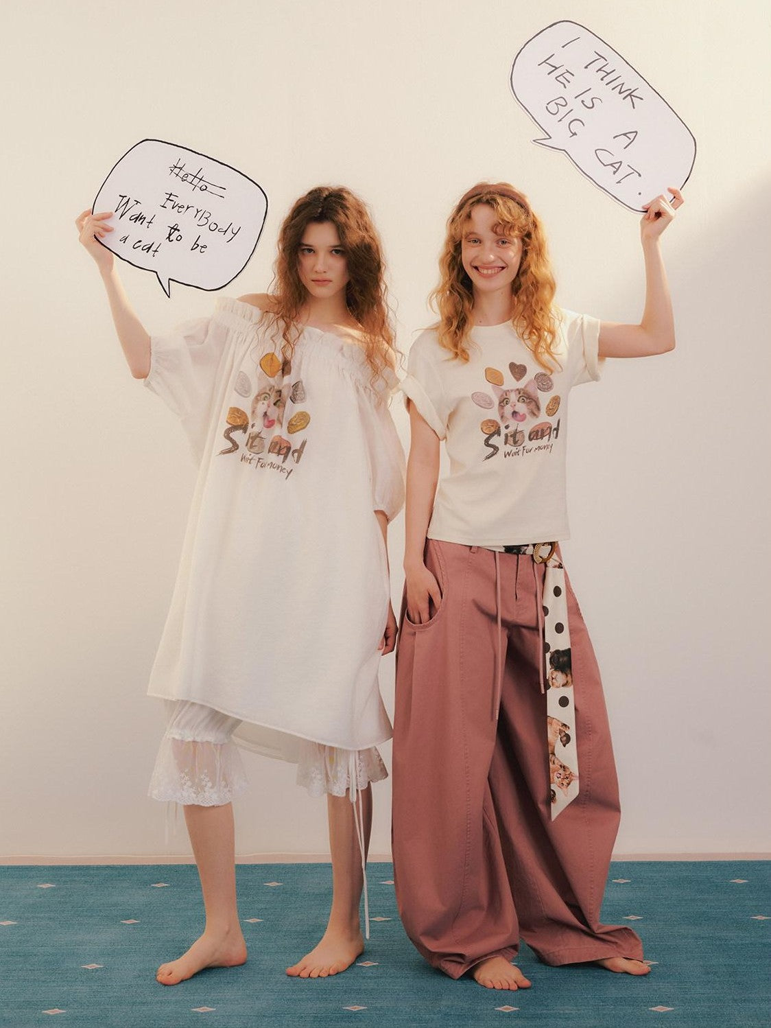 OuttheBlue White Puff Sleeve A Line Women&