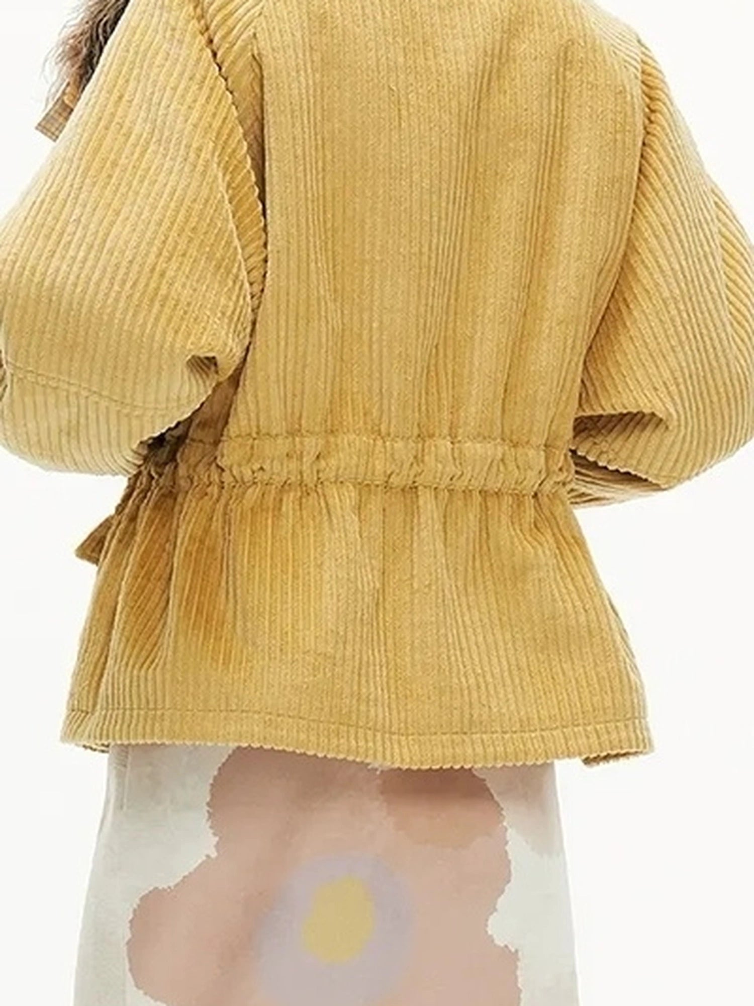 OuttheBlue Winter Blue Cozy Lined Collar Coat V-neck T-shirt Long Sleeve