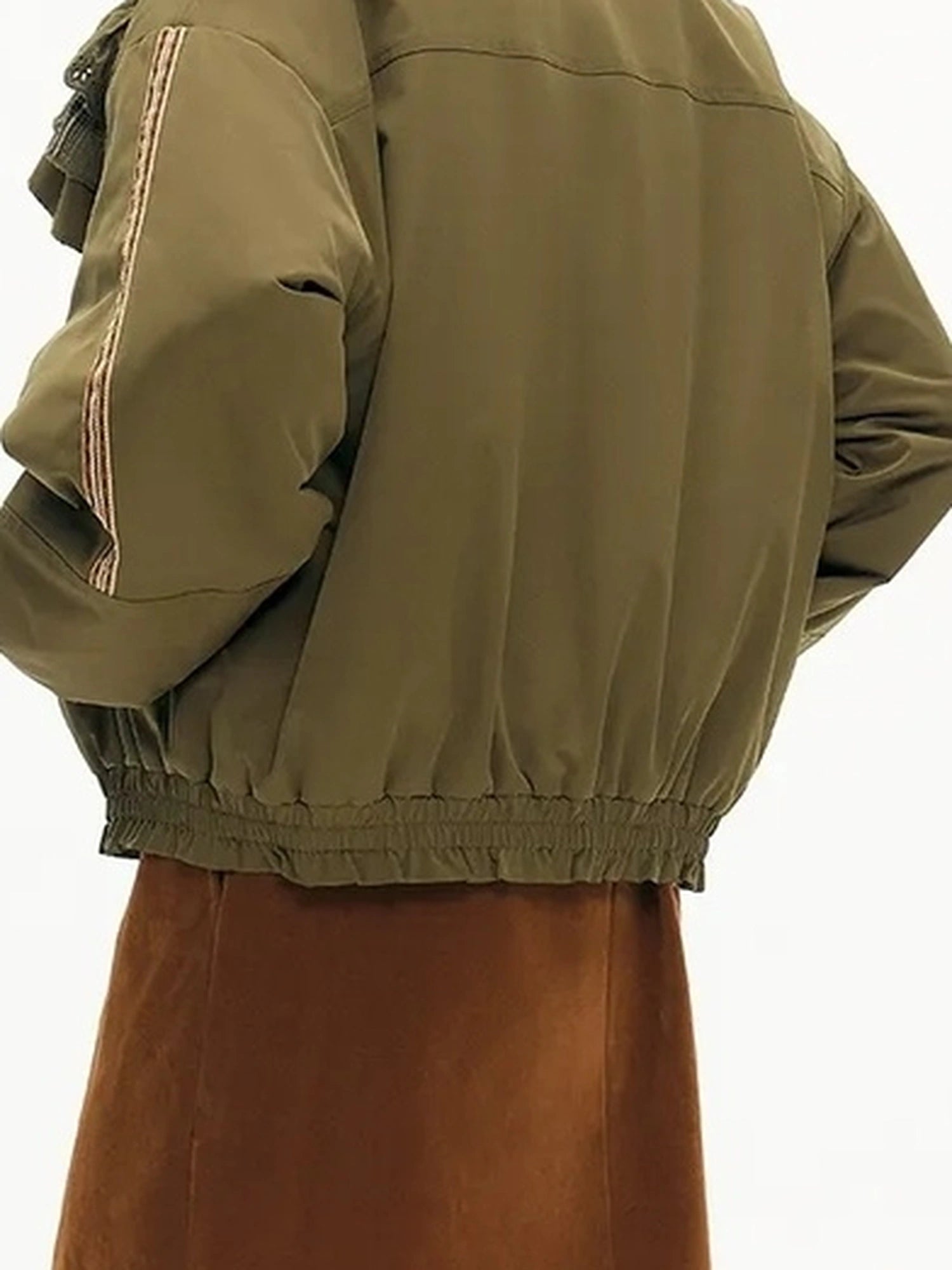 OuttheBlue Winter Fleece Stand Collar Cropped Jacket
