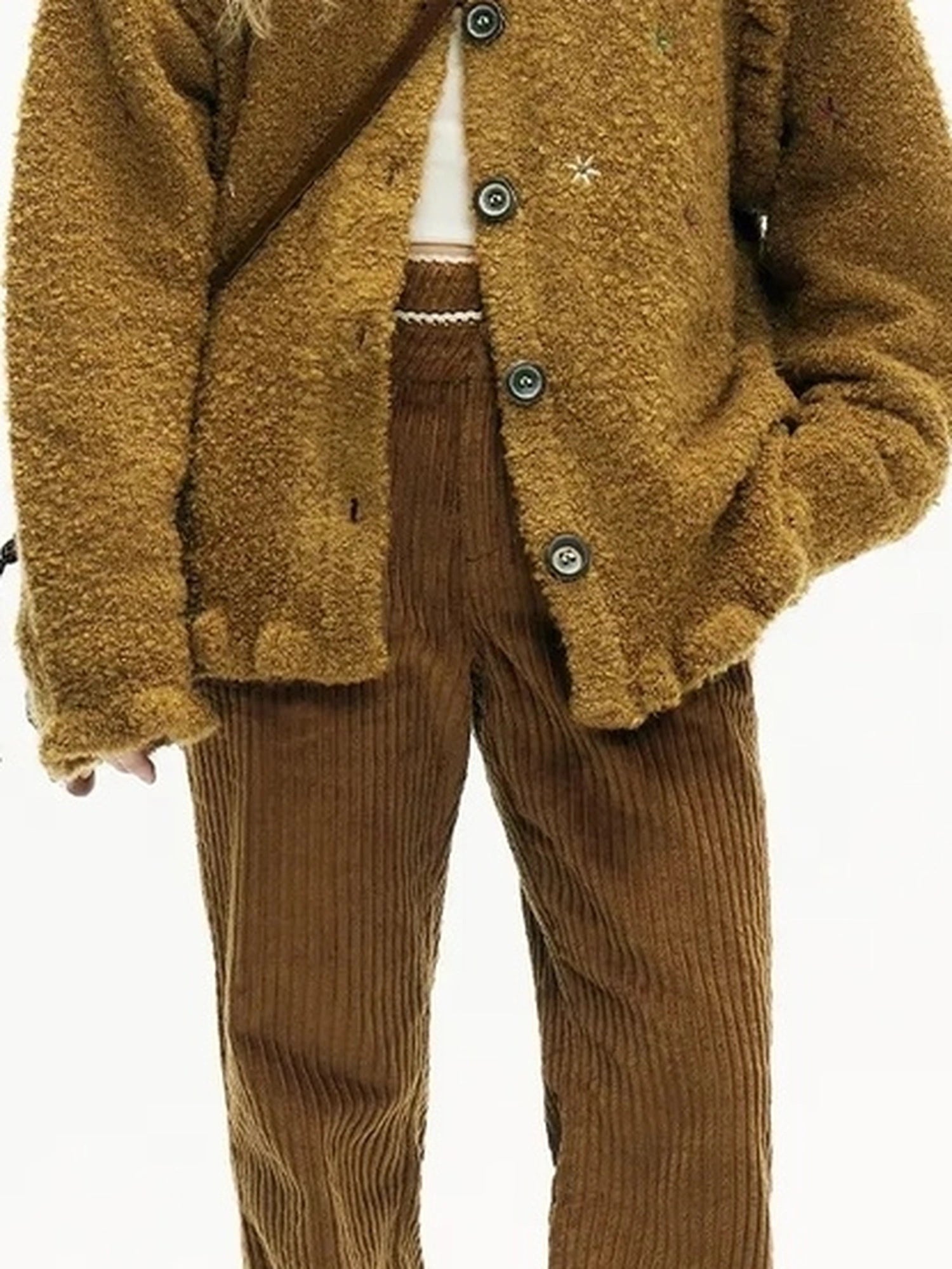 OuttheBlue Winter Wool Blend Embroidered Cardigan