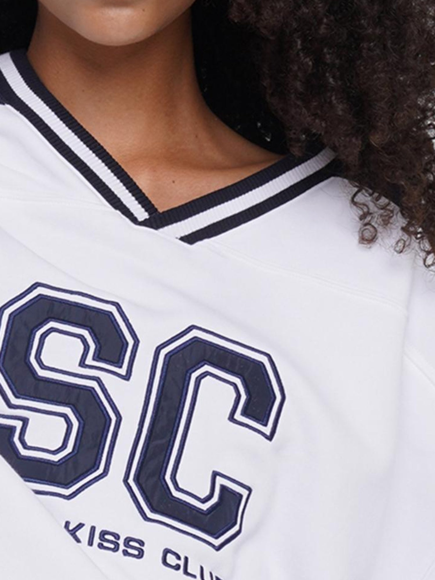 SweetChilling Oversize Rugby Embroidered Print Fleece Hoodie