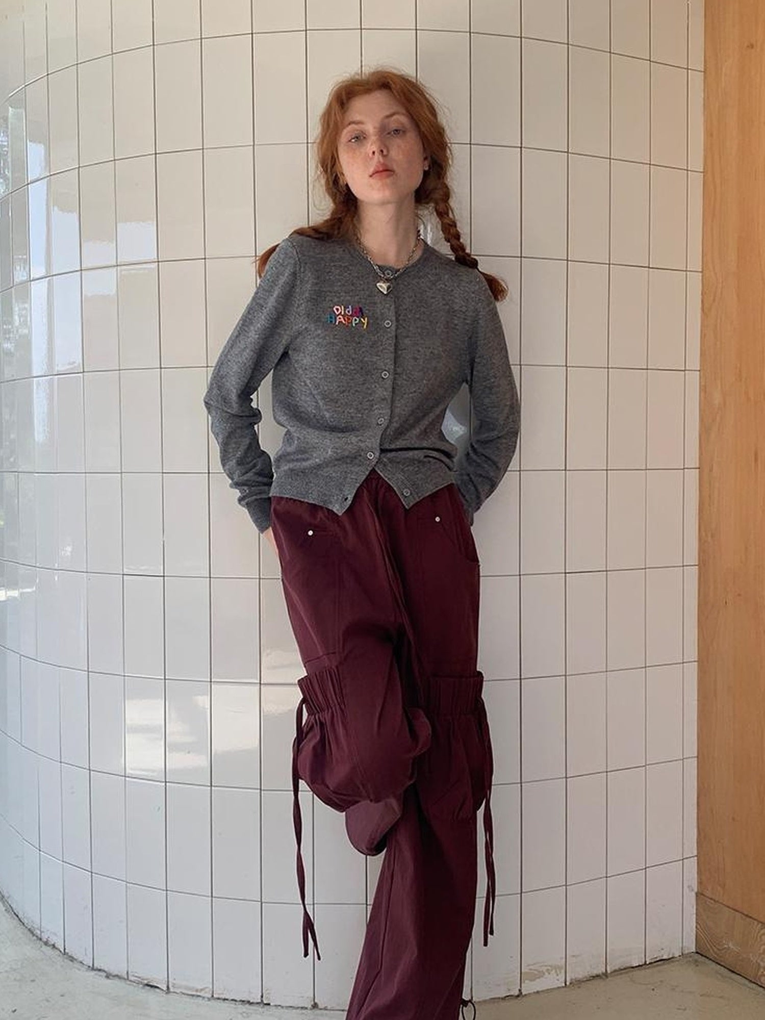 DIDDI MODA Oversized Cargo Pants With Drawstring And Pockets