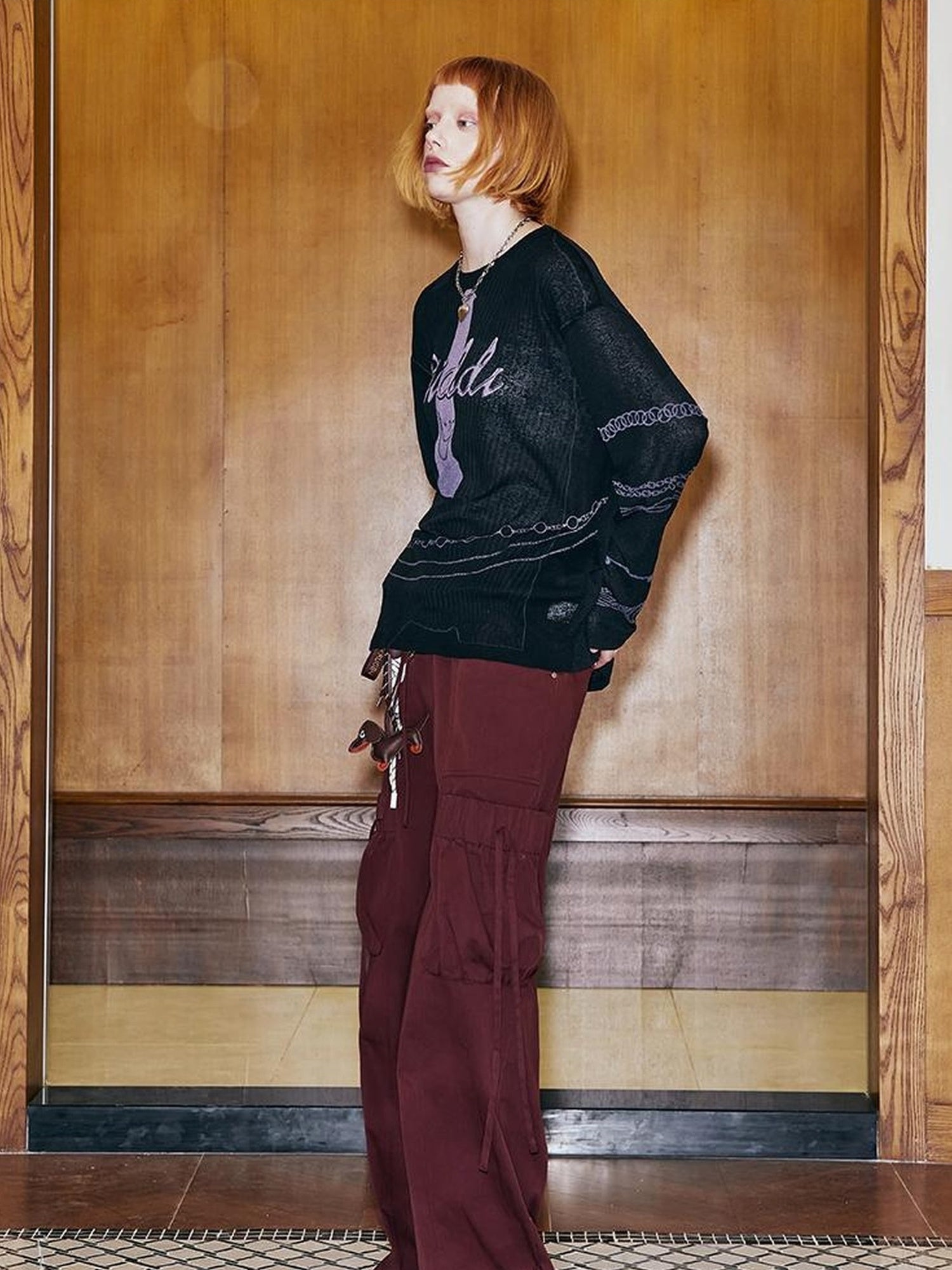 DIDDI MODA Oversized Cargo Pants With Drawstring And Pockets