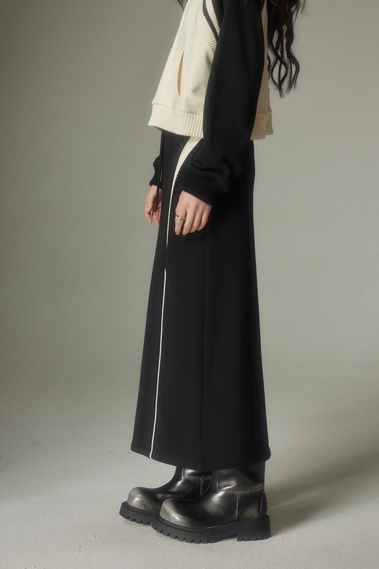 DIDDI MODA Oversized Hoodie Skirt Set Cozy Drop Shoulder Casual Outfit