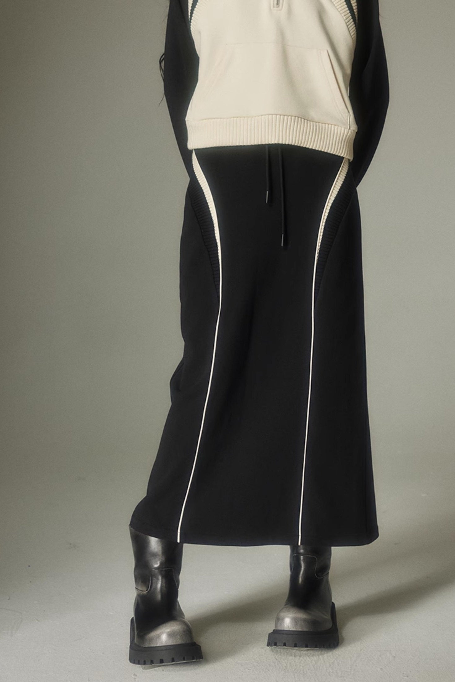 DIDDI MODA Oversized Hoodie Skirt Set Cozy Drop Shoulder Casual Outfit