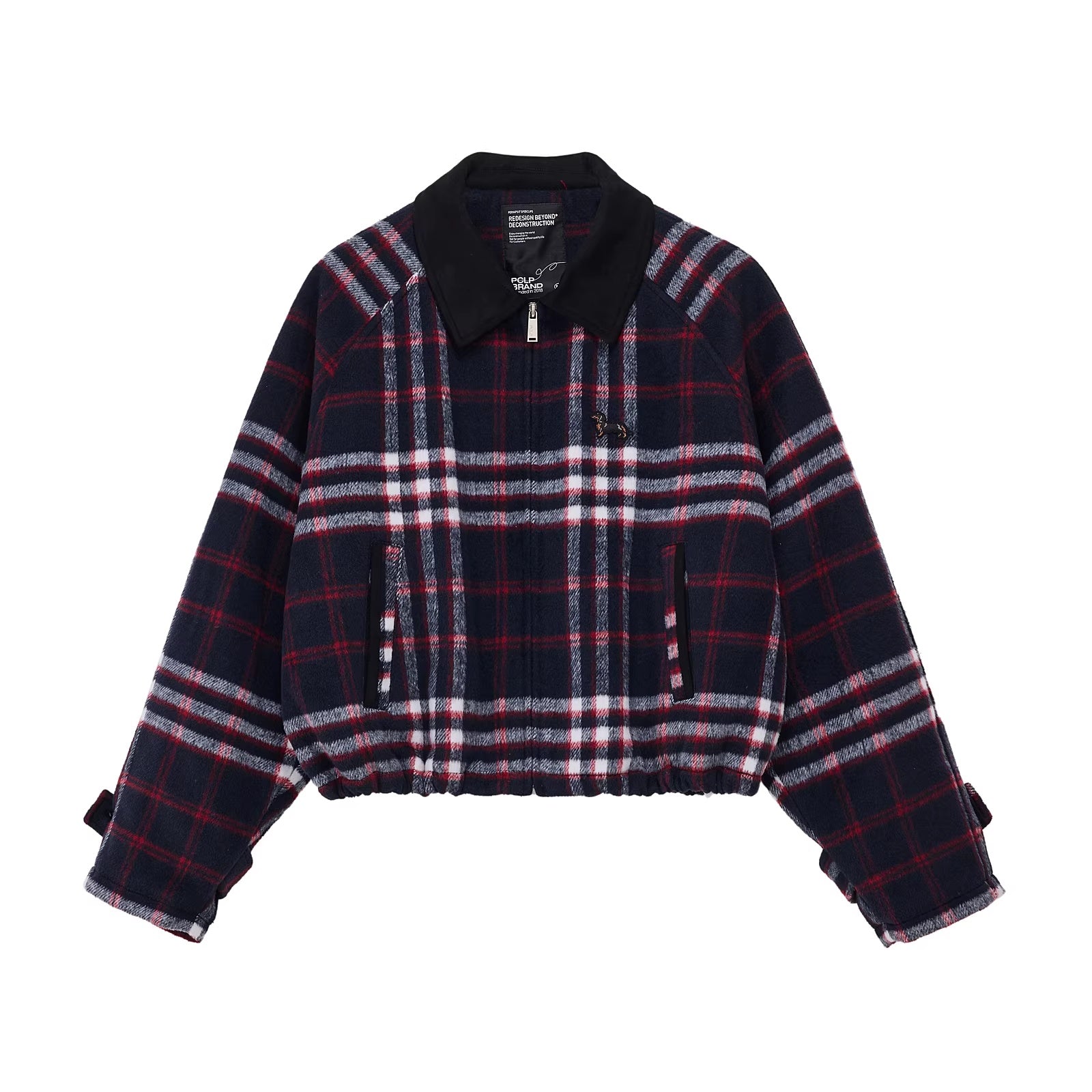 PCLP_Warm_Thick_Polyester_Youthful_Small_Lapel_Standard_Fit_Women_Black_Jacket_MISSTT