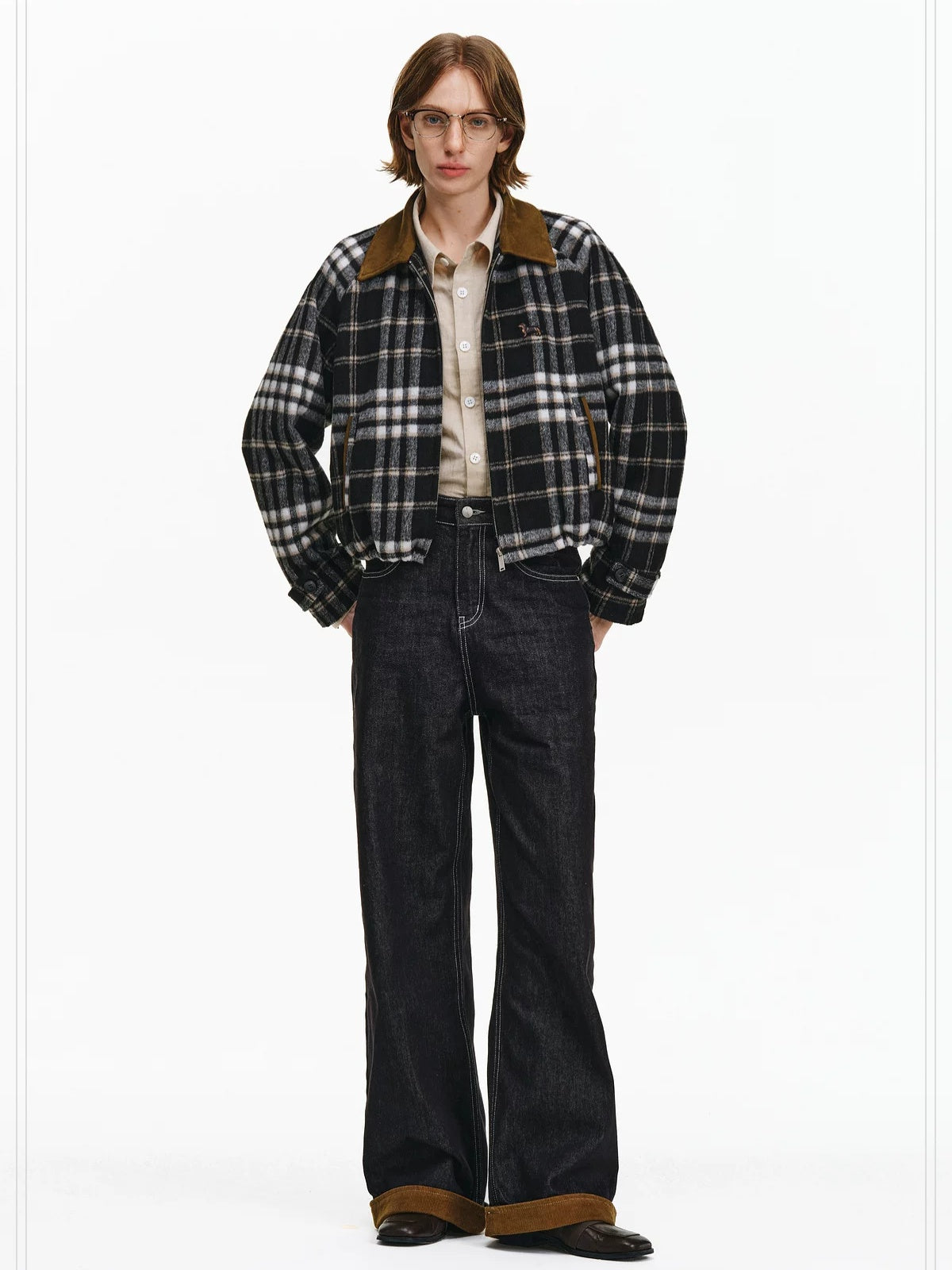 PCLP Warm Thick Polyester Youthful Small Lapel Standard Fit Women Black Jacket