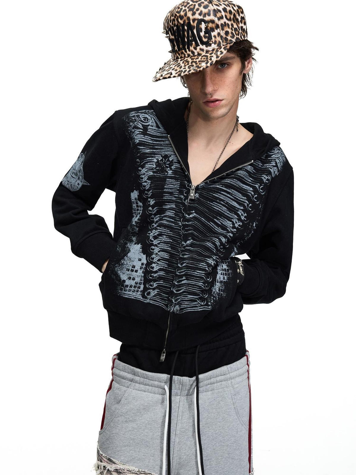 PEOPLESENSE Distressed Abstract Print Embroidered Women&