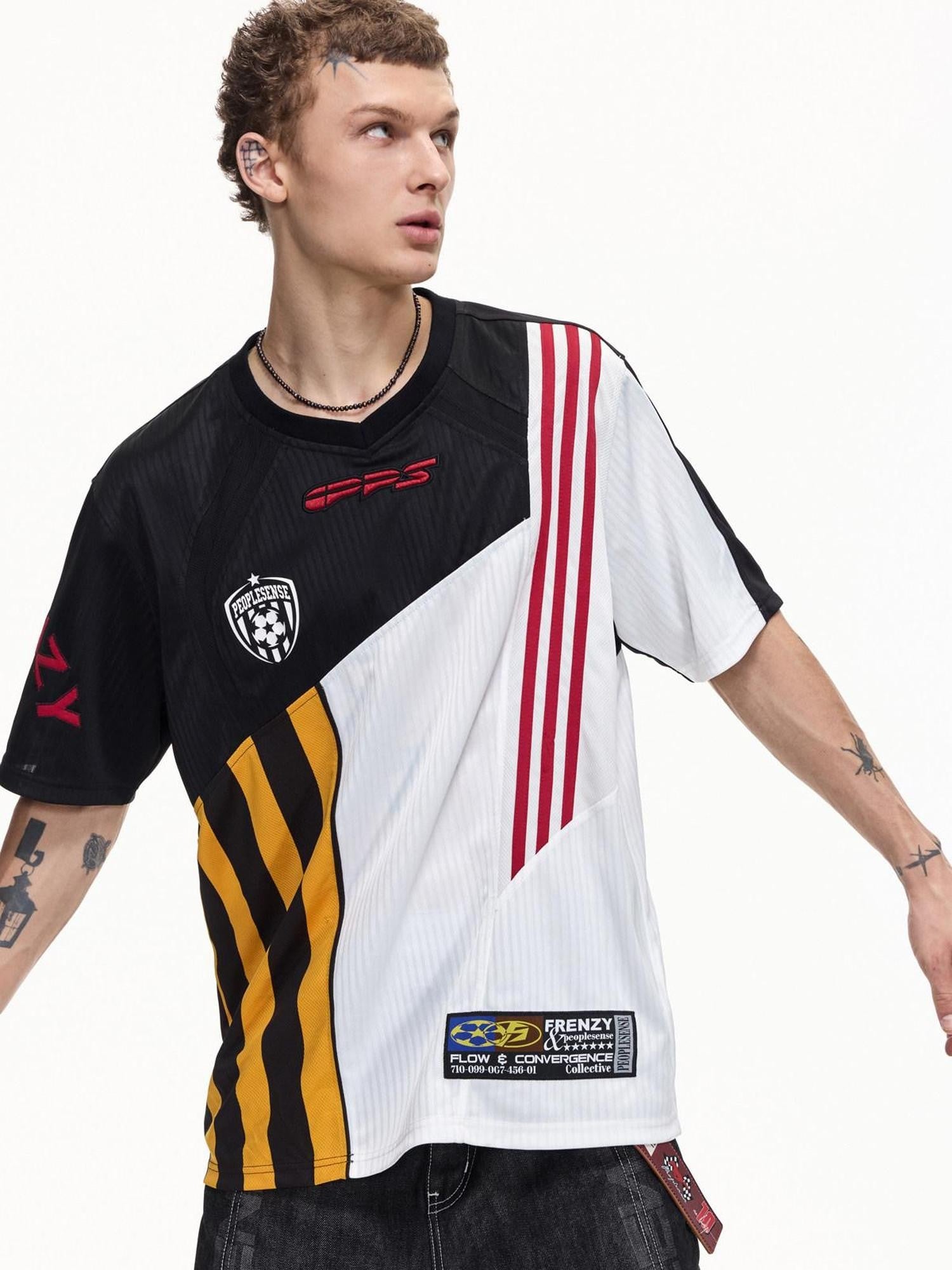 PEOPLESENSE Distressed Patchwork Striped Raglan Women&