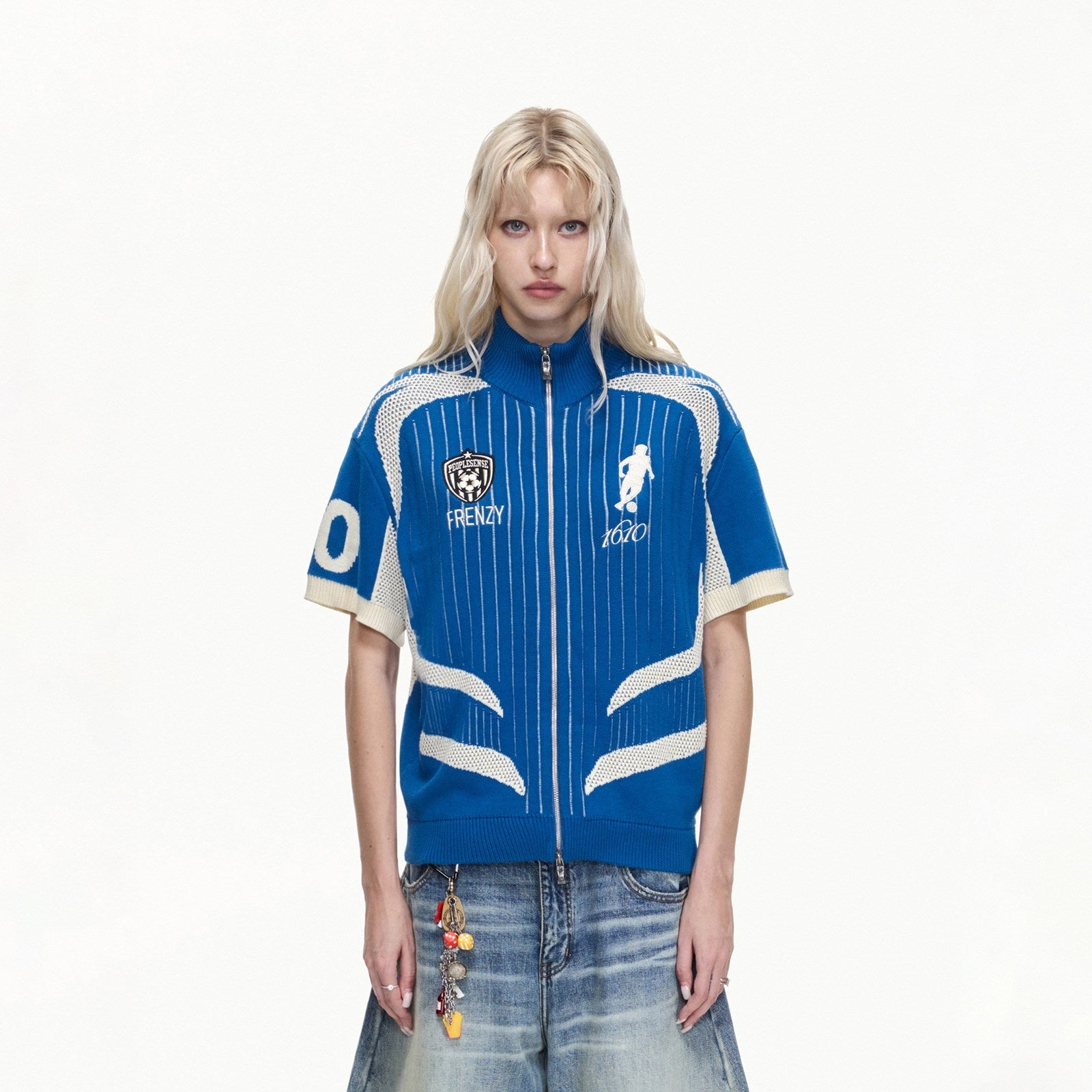 PEOPLESENSE_F1_Racing_Retro_Football_Mesh_Zip_Polo_Knit_Women&