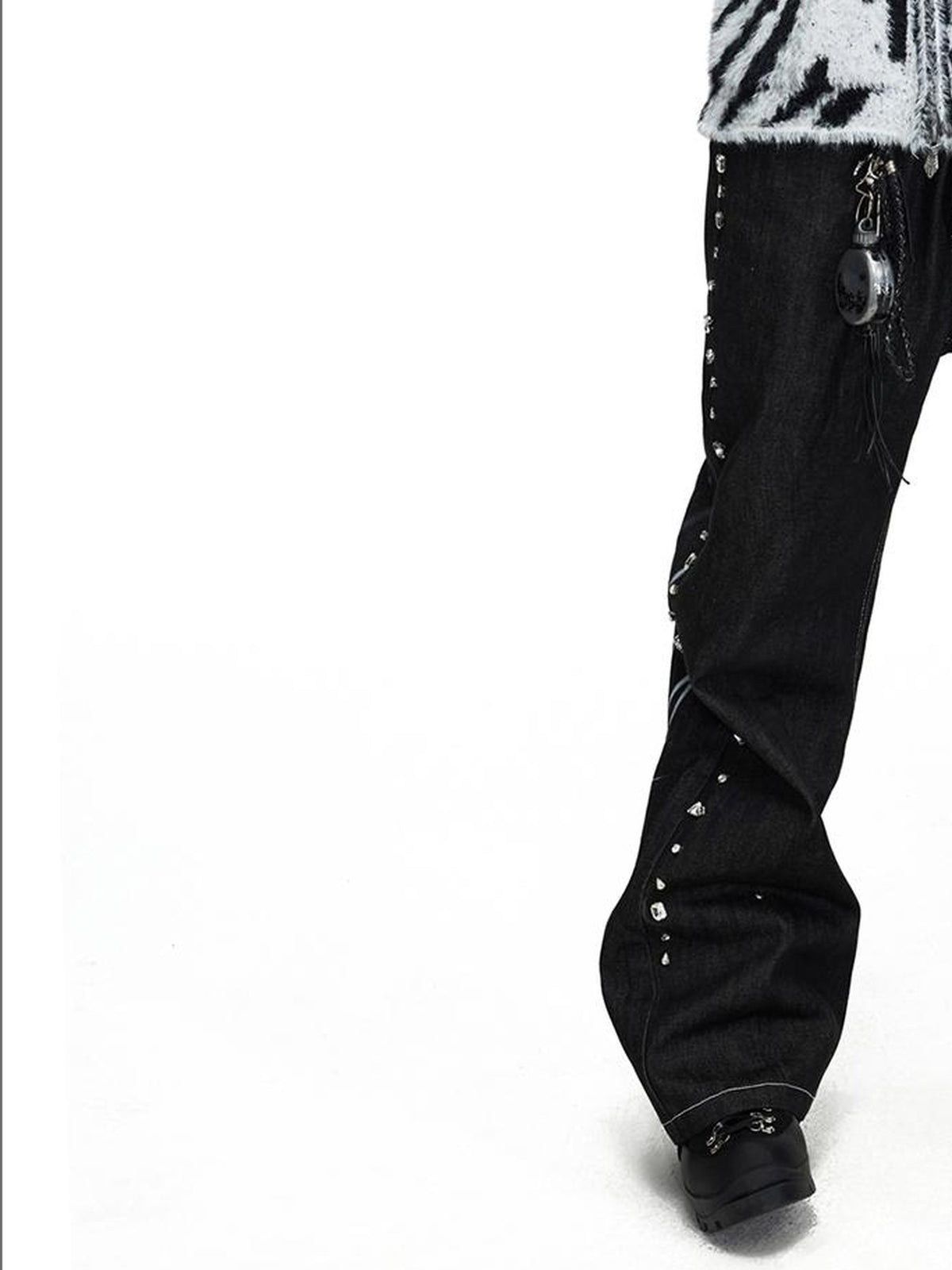 PEOPLESENSE Gradient Tiger Print Star Jacquard Loose Fit Women&