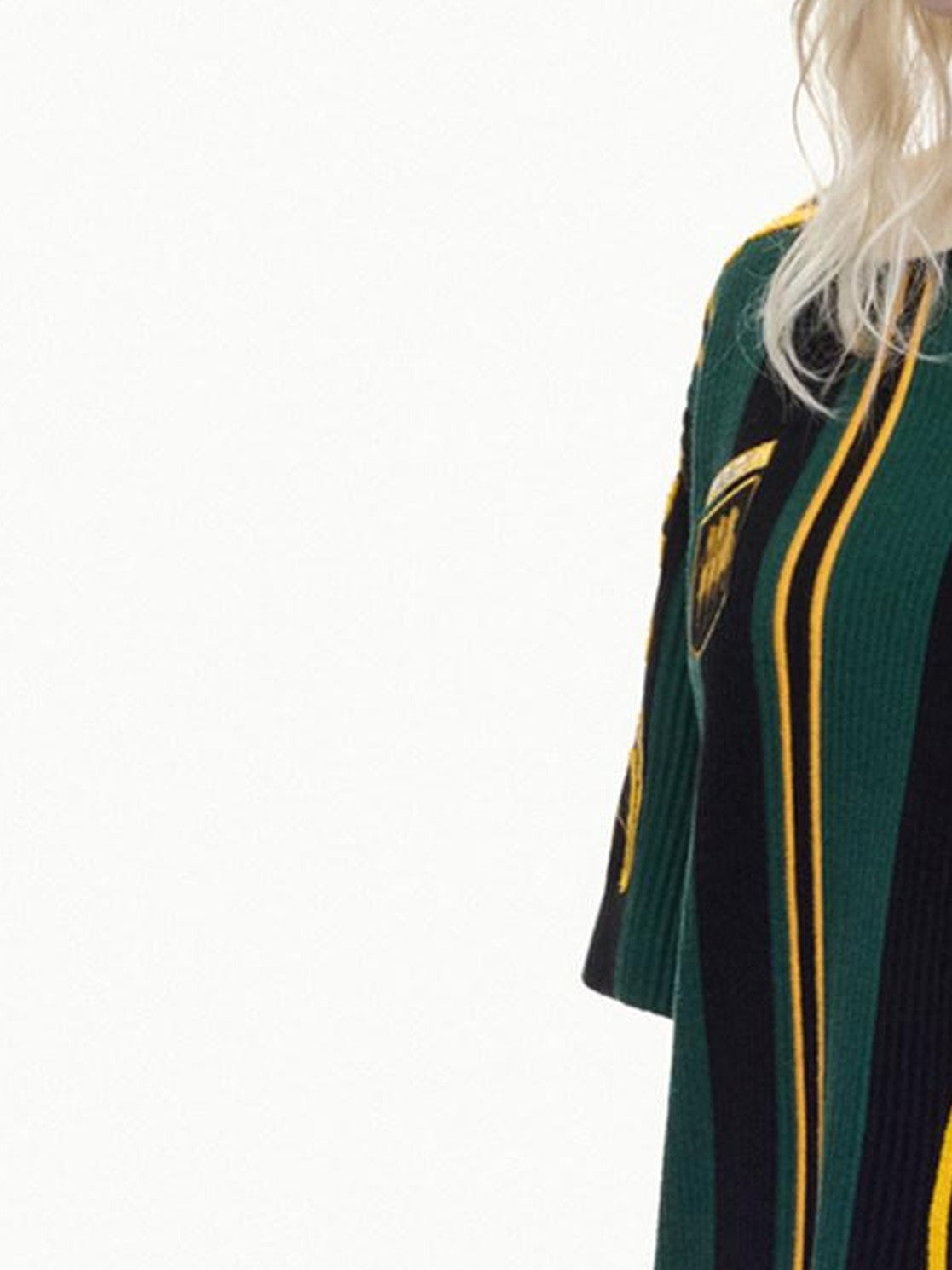 PEOPLESENSE Retro Jersey Embroidered Textured Knit Women&