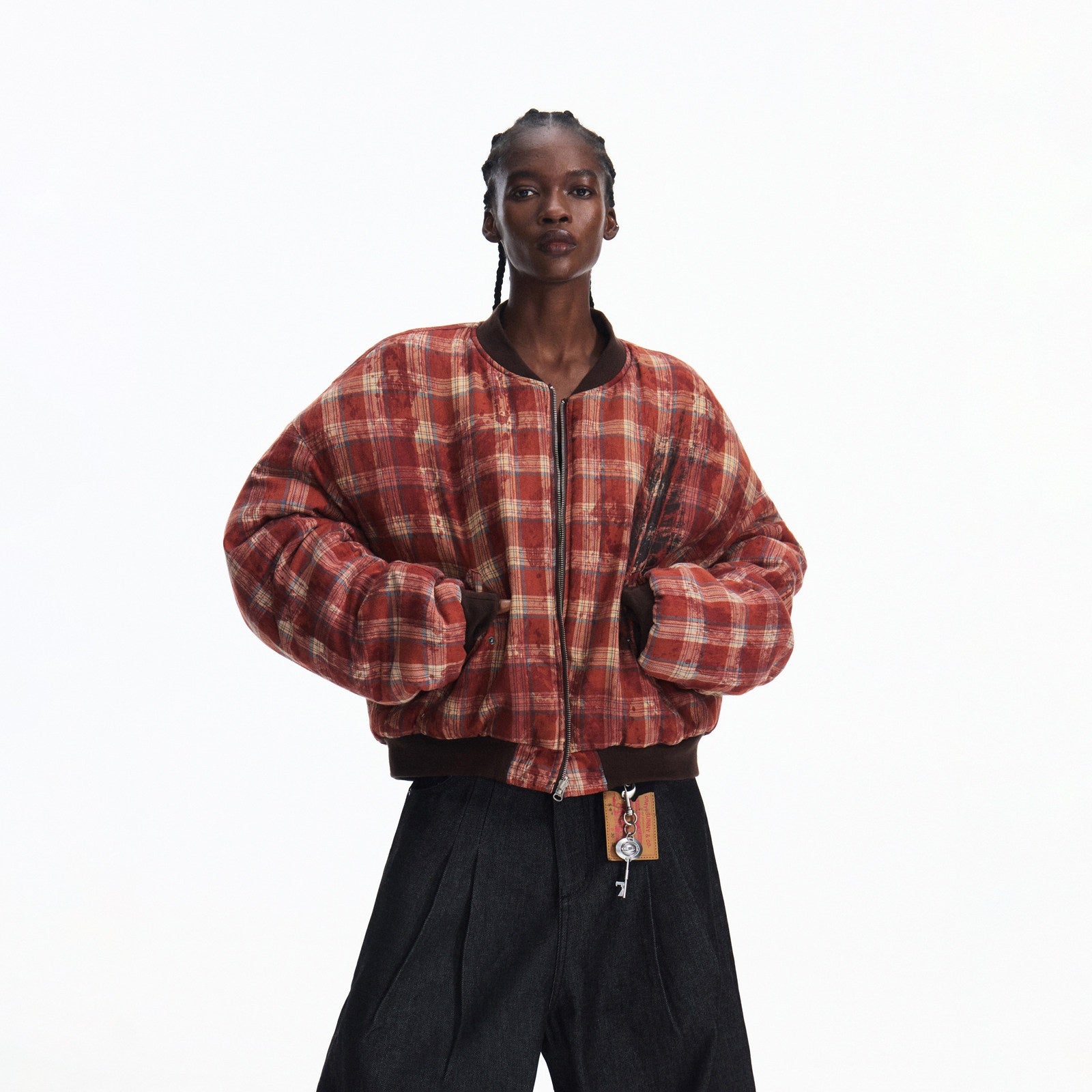 PEOPLESENSE_Reversible_Distressed_Wide_Fit_Unisex_Commuter_Plaid_Pu_Cotton_Puffer_Jacket_MISSTT