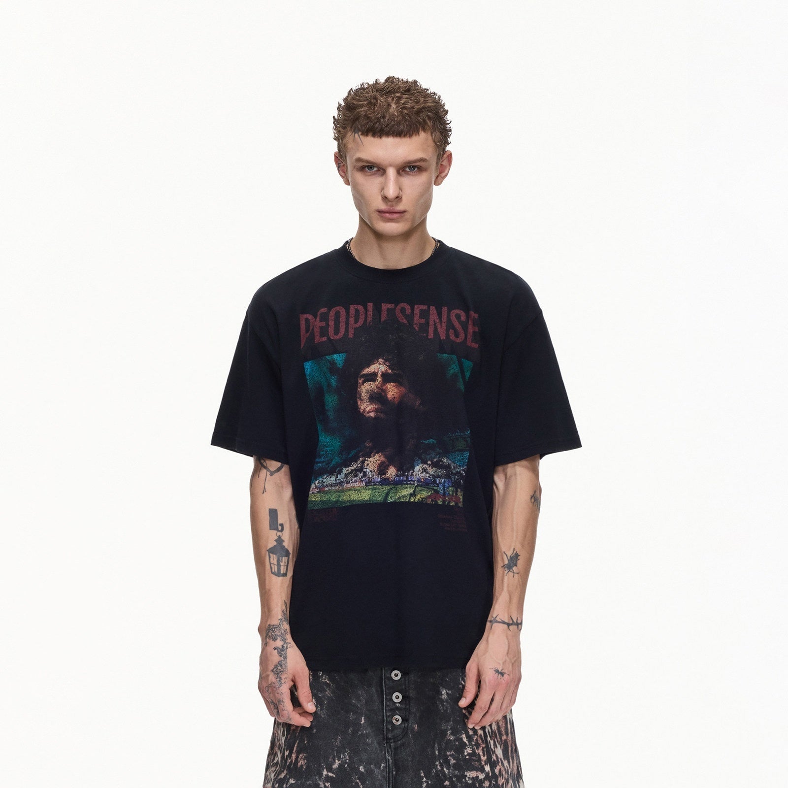 PEOPLESENSE Vintage Distressed Football Print Women&