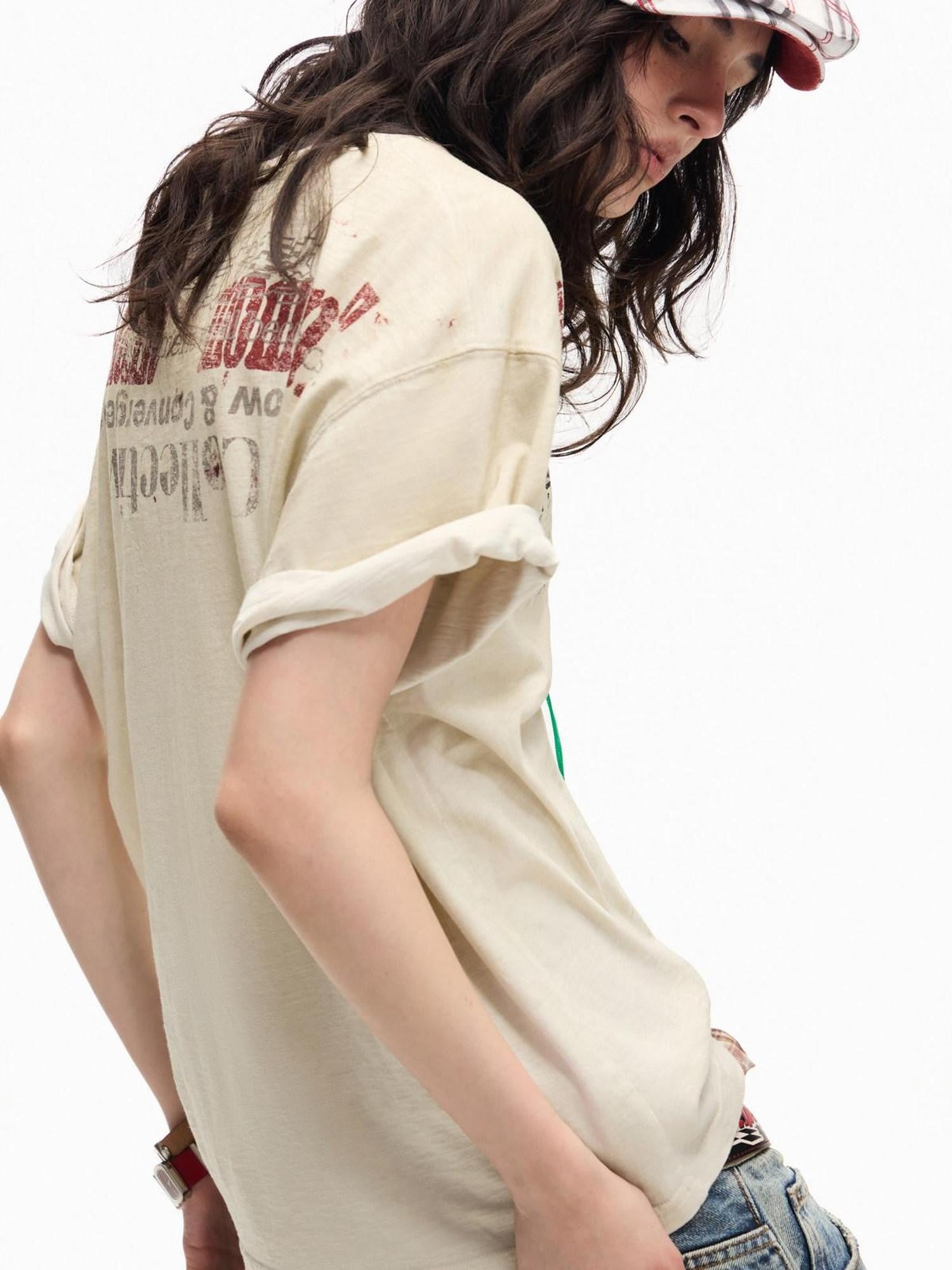 PEOPLESENSE Vintage Distressed Spray Print Women&