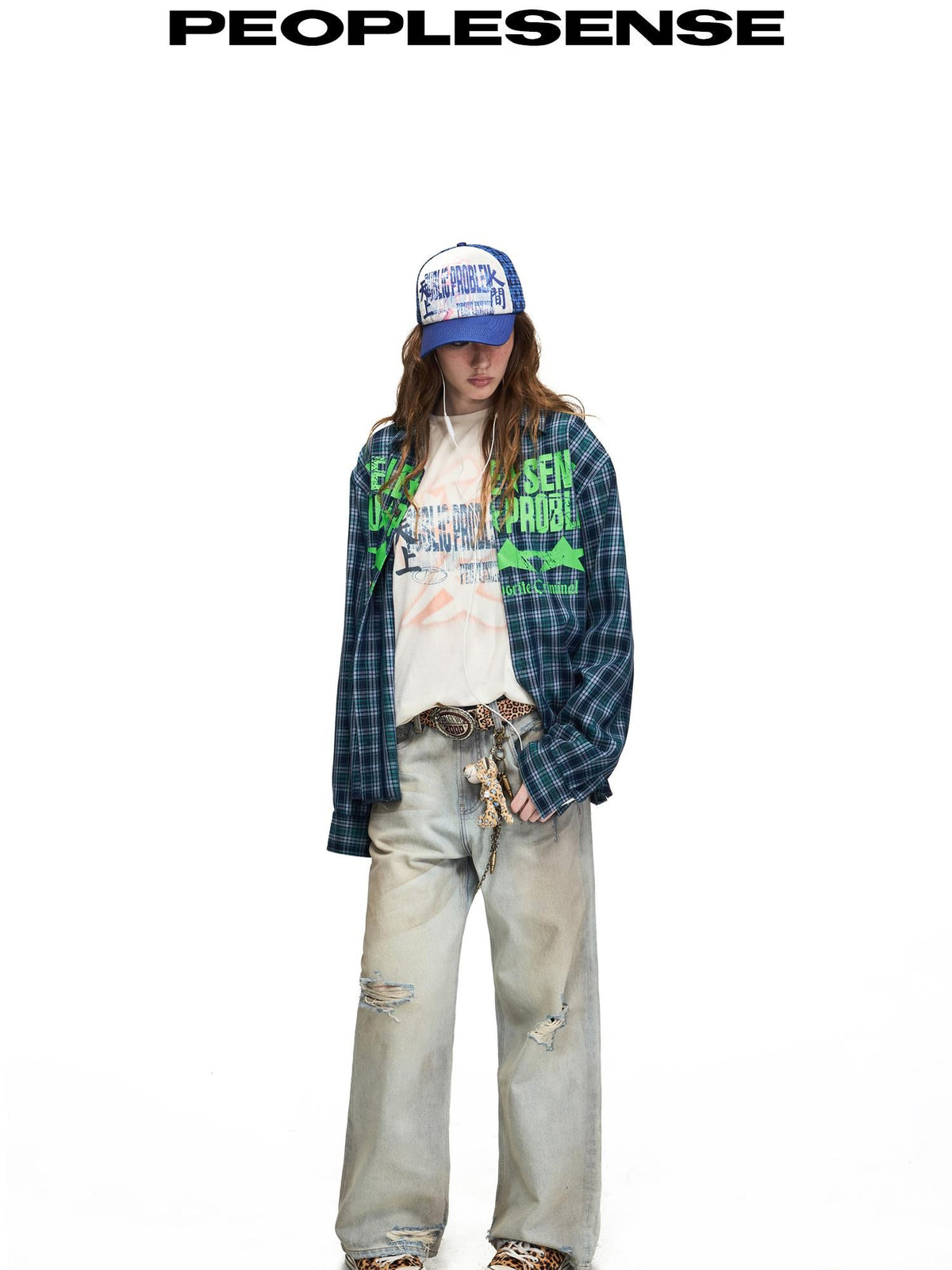 PEOPLESENSE Washed Distressed Straight Leg Women&