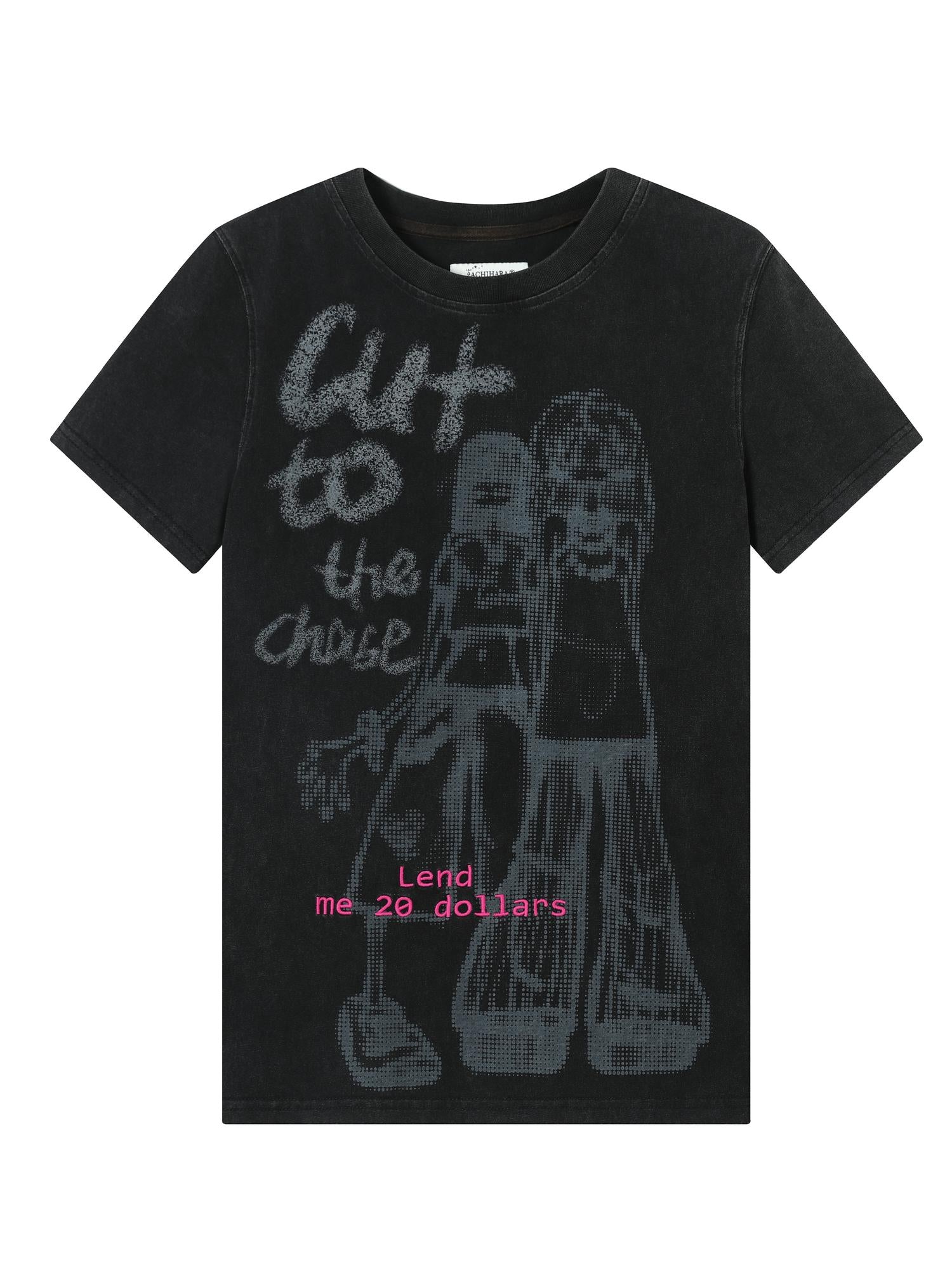 Achihara Bestie Borrowed Tee Retro Washed Cotton