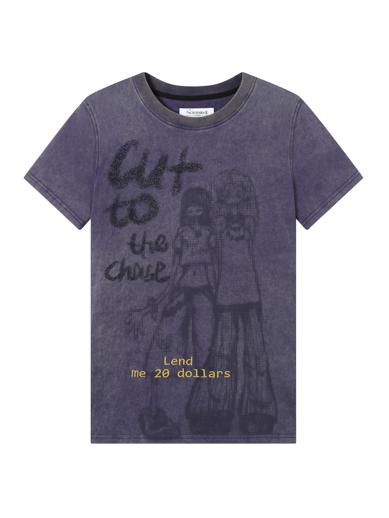 Achihara Bestie Borrowed Tee Retro Washed Cotton