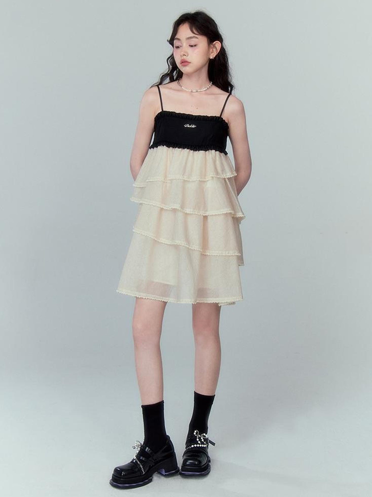 DIDDI MODA Pearl Tiered Mini Dress