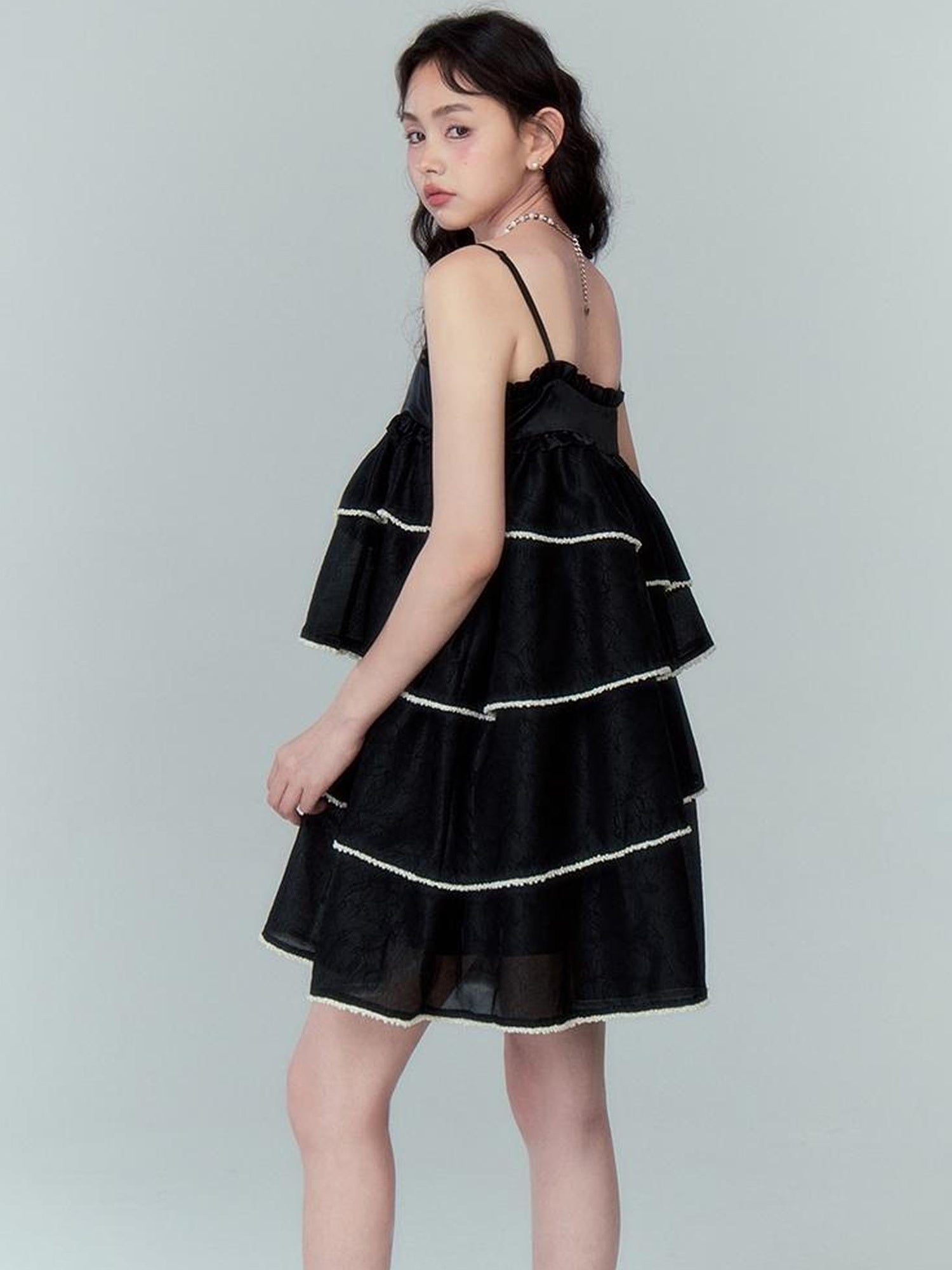 DIDDI MODA Pearl Tiered Mini Dress