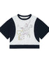 Map Print Cropped Cotton Tee